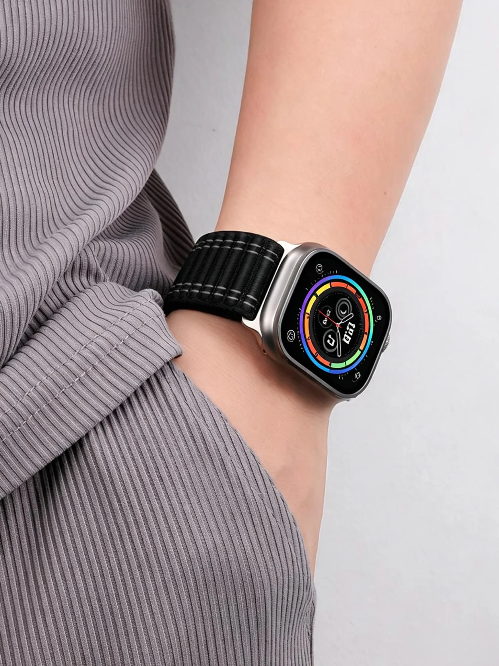 Apple Watch Strap Braided Sport Loop Band 46/45/44/49mm 42/41/40/38mm for iWatch Series 11 10 9 8 7 6 5 4 3 SE Ultra Nylon Fabric