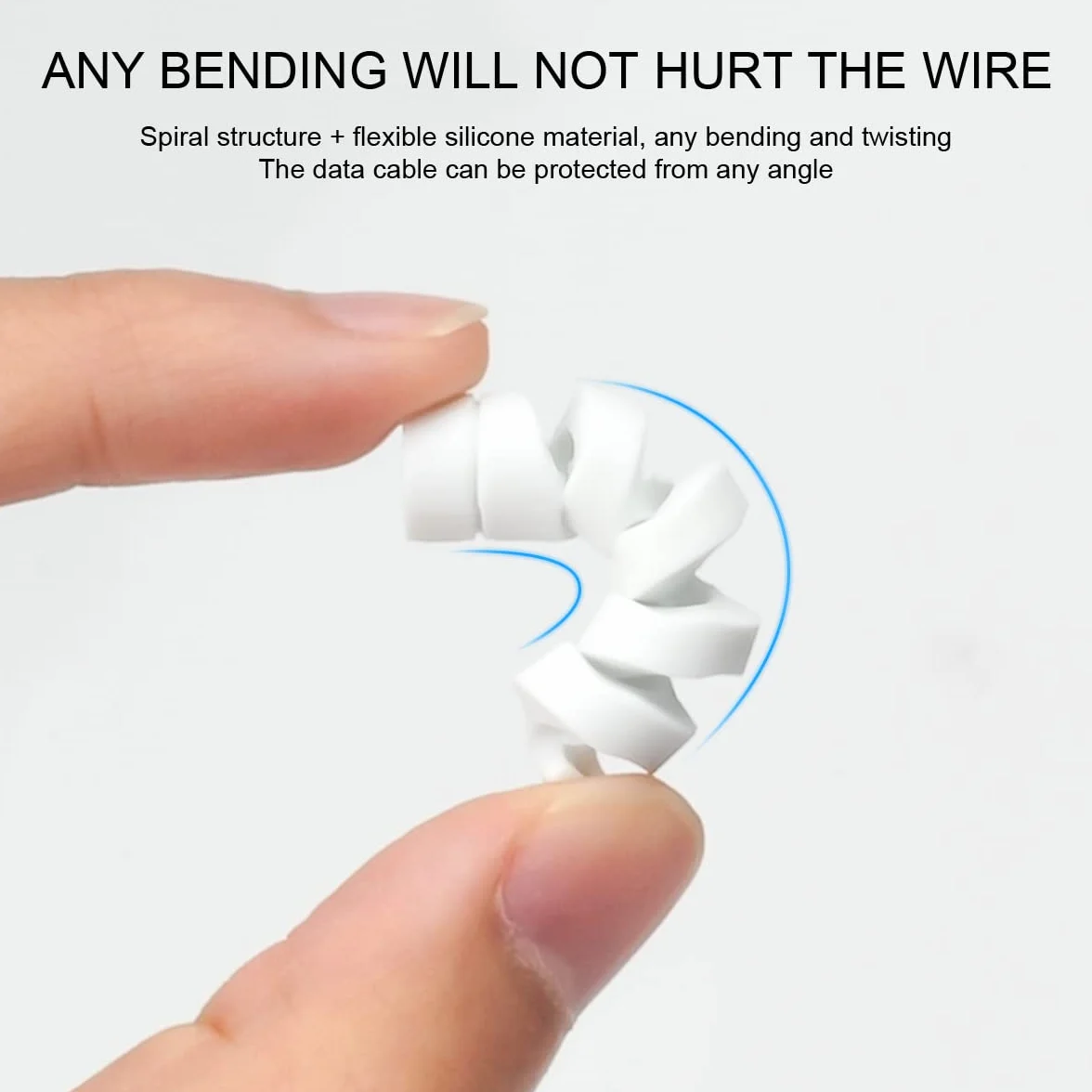 Silikonowy ochraniacz na kabel micro USB, elastyczny oszczędzający kabel do ładowarki, kombinezon ochronny kabla myszy, biały różowy