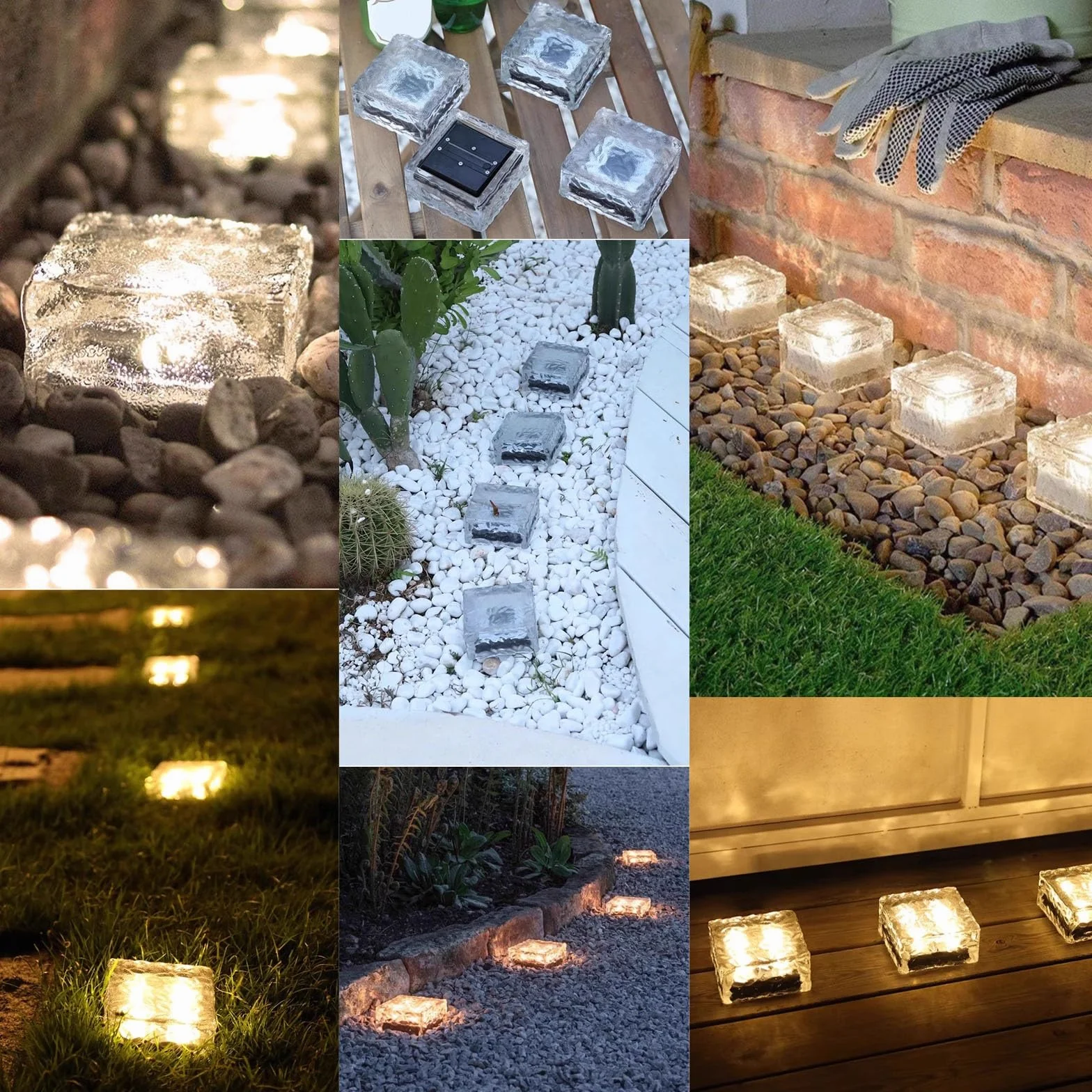 Kwadratowe lampy solarne ogrodowe, lampy ogrodowe LED do podjazdów, patio, podjazdów, dekoracji zewnętrznych