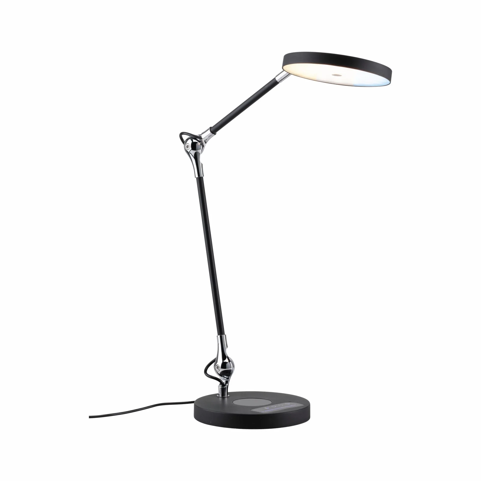 Paulmann 78910 LED oprawa na biurko Numis White Switch Qi funkcja ładowania w kompl. 1x11 W ściemniana czarna aluminium, tw. sztuczne 2700 - 6500 K