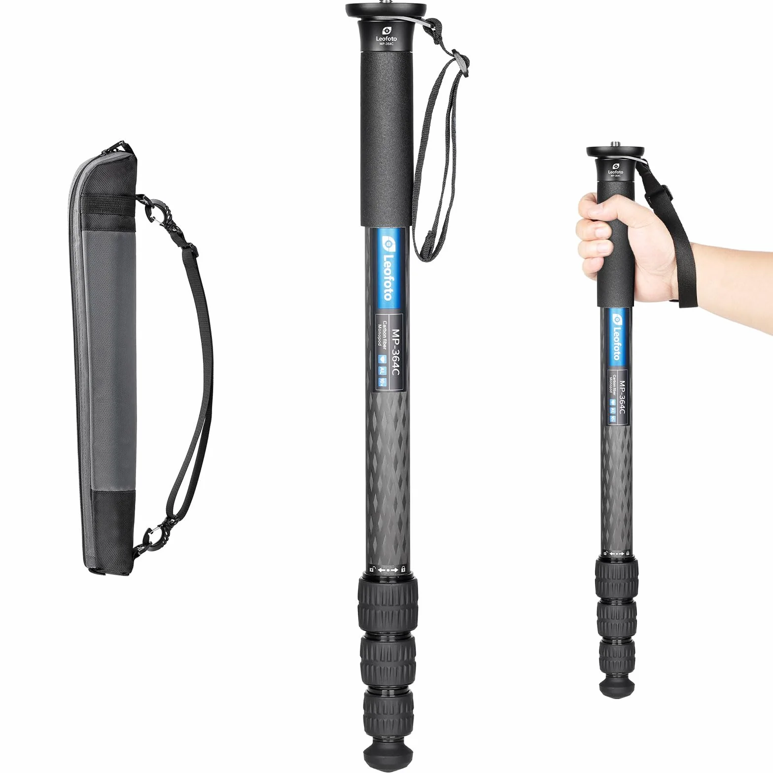 Leofoto Monopod węglowy MP-364C udźwig 20 kg wysokość 170 cm