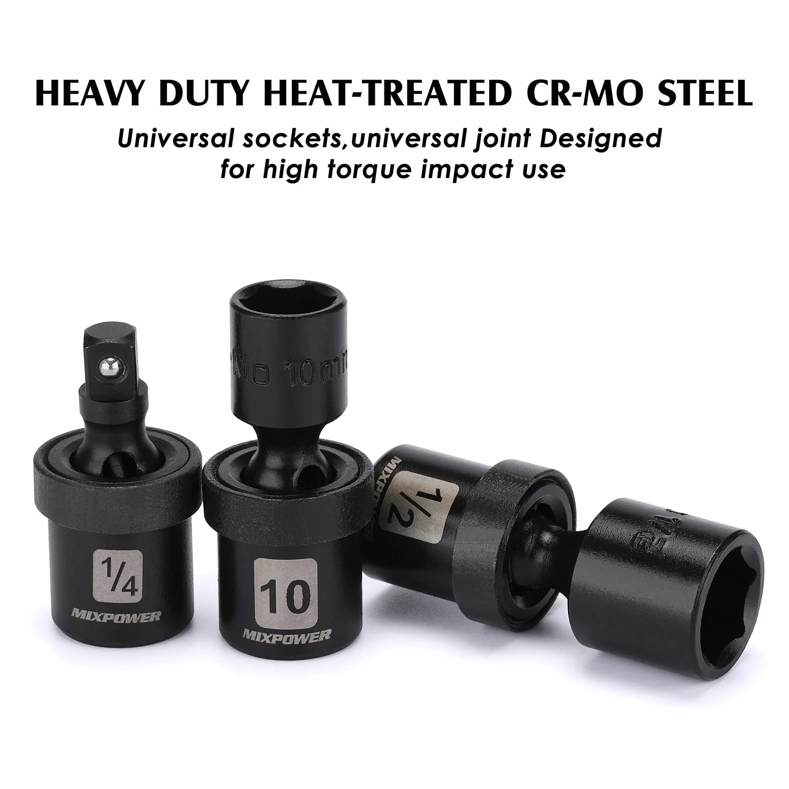 MIXPOWER 86 szt. 1/4" Drive Master Impact zestaw nasadek udarowych, uniwersalne/głębokie/standardowe/Torx/odwrócone gniazdo Torx, klasa udaru, metryczne i SAE, 6 punktów