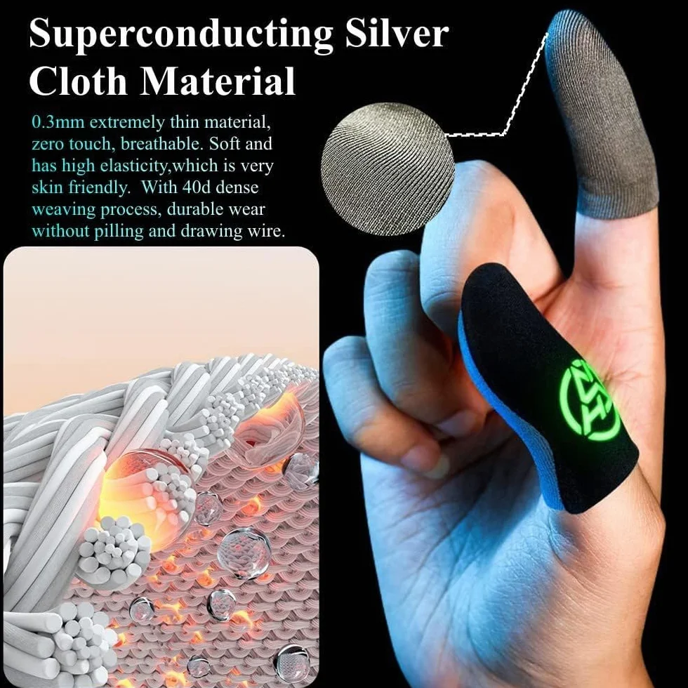 Naparstki do gier fluorescencyjne świecące w ciemności 4 lata ochraniacz na palec Gaming Finger Sleeve