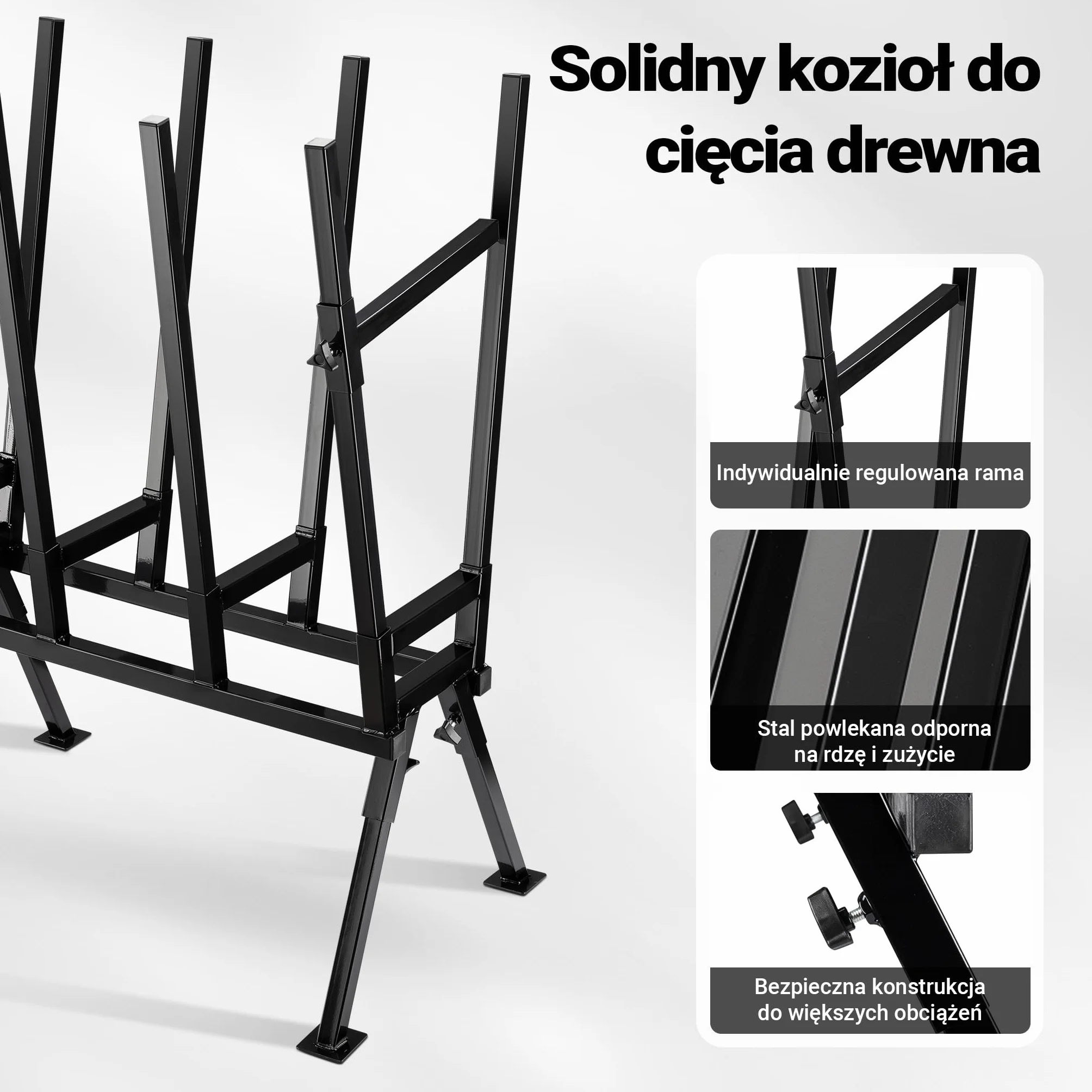 Stojak do piłowania kozioł do cięcia drewna opałowego piłą łańcuchową spalinową do 400kg