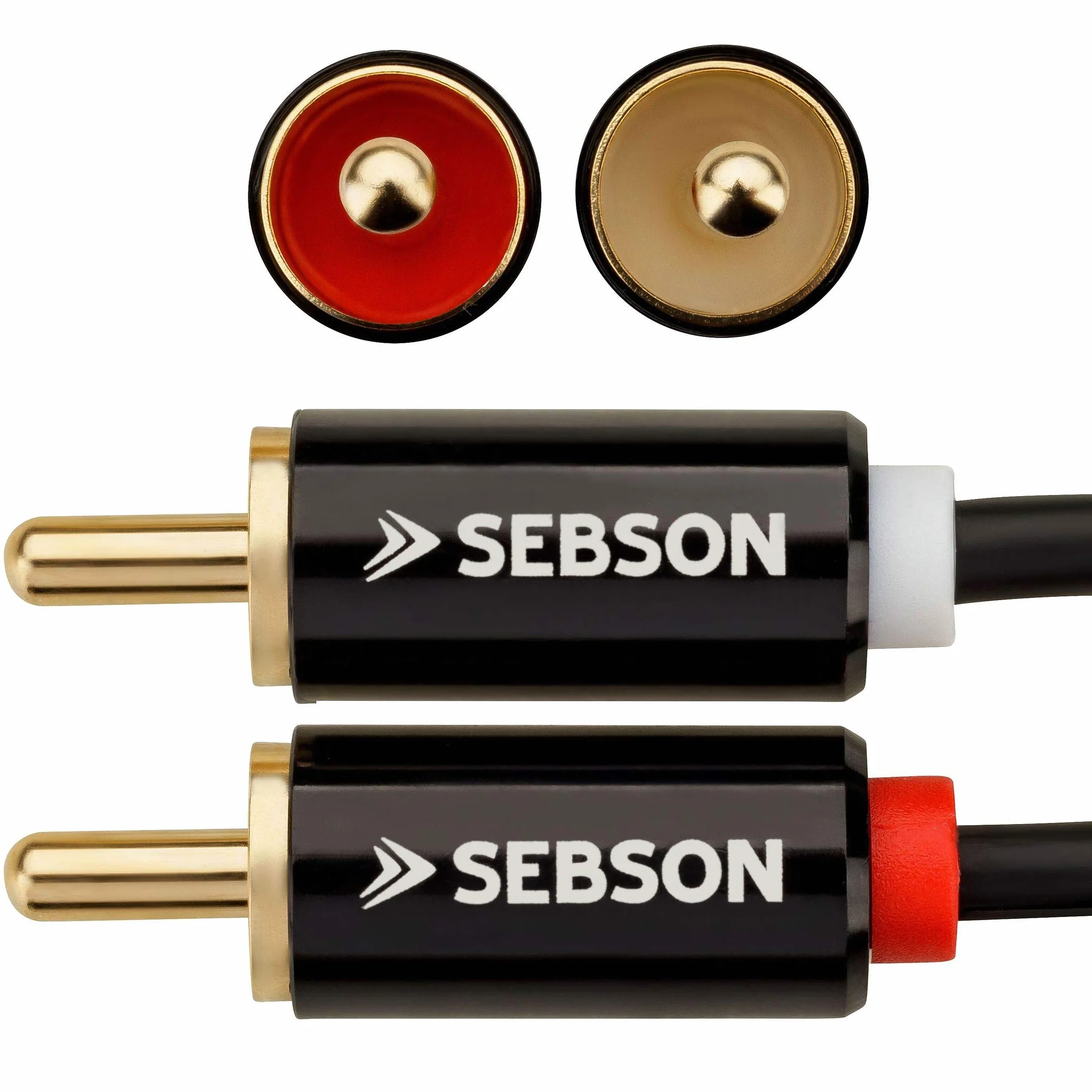 SEBSON Kabel RCA 1m 1x Jack 3,5mm do 2x Chinch AUX Audio