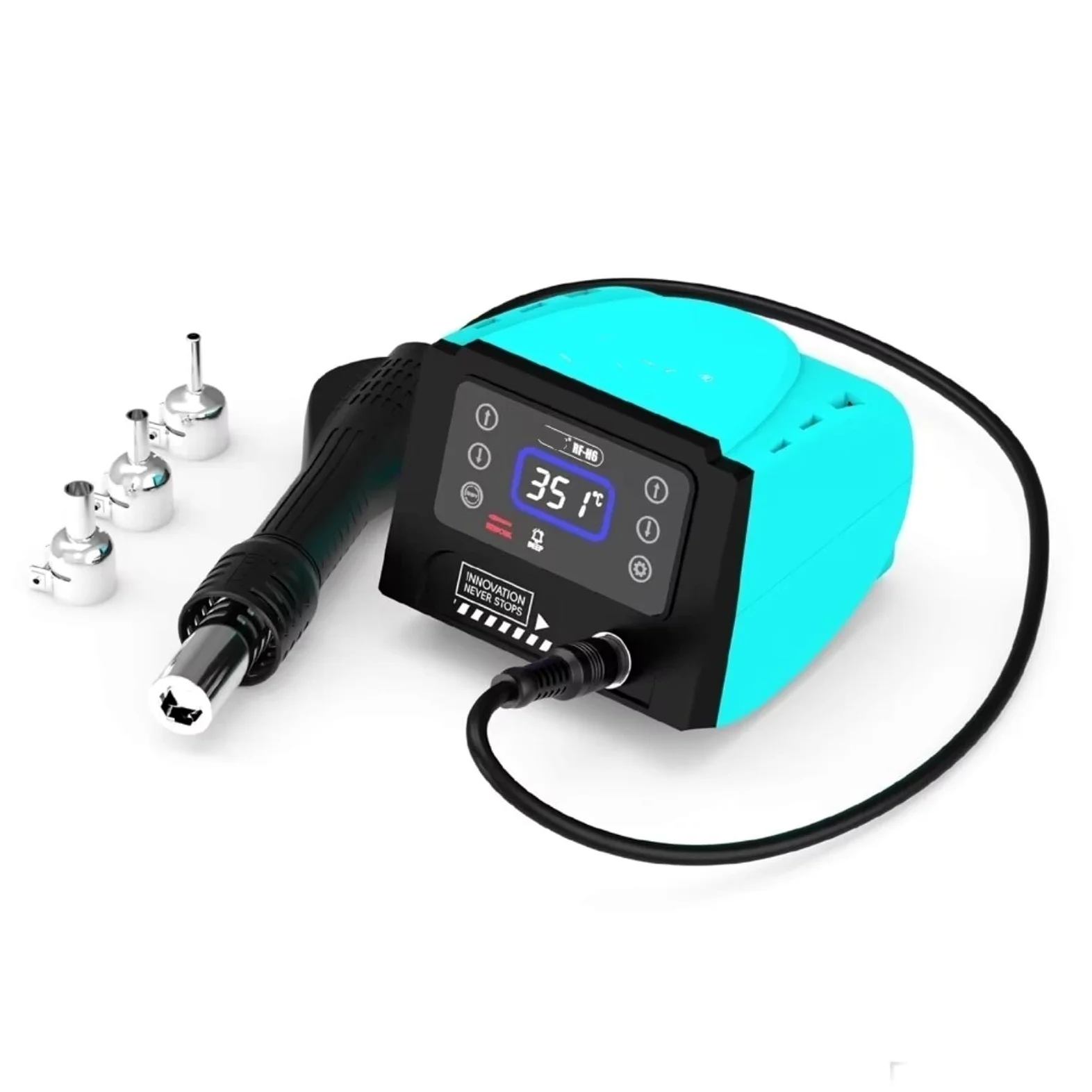 Stacja lutownicza, Smart SMD Hot Air Rework Station H6, 600W Constant Temperature Blow Kit with Digital Display Panel