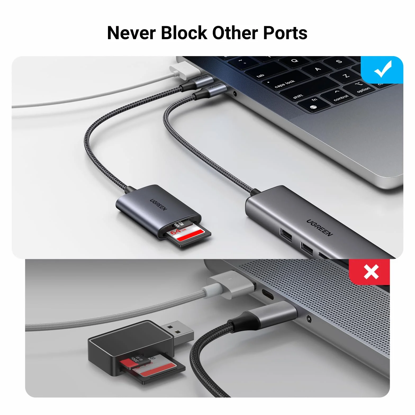 UGREEN Czytnik Kart USB C SD/TF Thunderbolt 3 Zewnętrzny