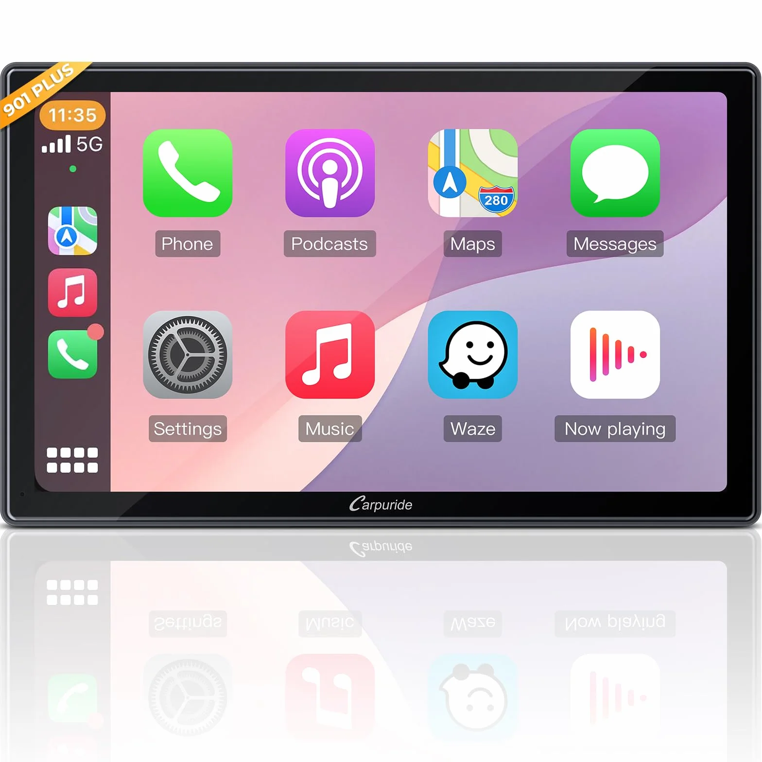 CARPURIDE W901 Plus, CarPlay & Android Auto, wbudowany GPS, system Android 12 2+32 GB, 9-calowy ekran HD, G00GLE Play, Bluetooth Audio, Mirror Link, GPS