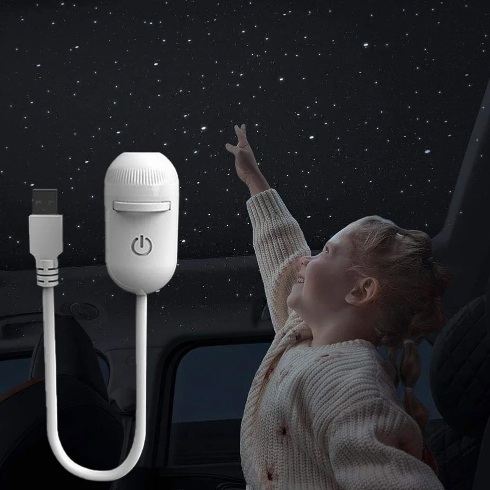 2 w 1 projektor USB Galaxy lampka nocna, sterowanie jednym dotknięciem z trybami ściemniania i regulacją prędkości, przenośny projektor gwiaździstego nieba do samochodu, sypialni, podróży i pokoju