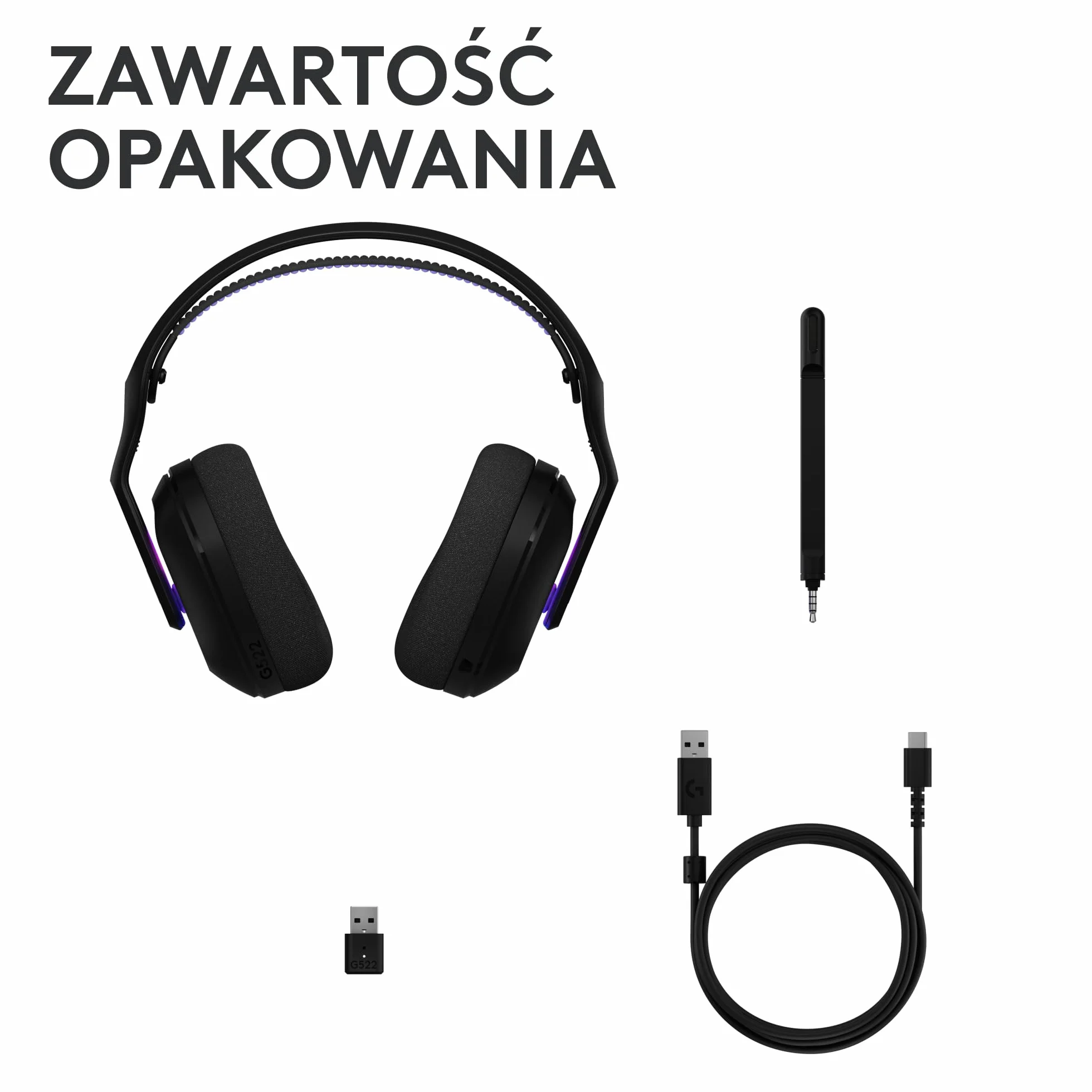 Logitech G G522 LIGHTSPEED bezprzewodowy zestaw słuchawkowy do gier, LIGHTSYNC RGB, Bluetooth