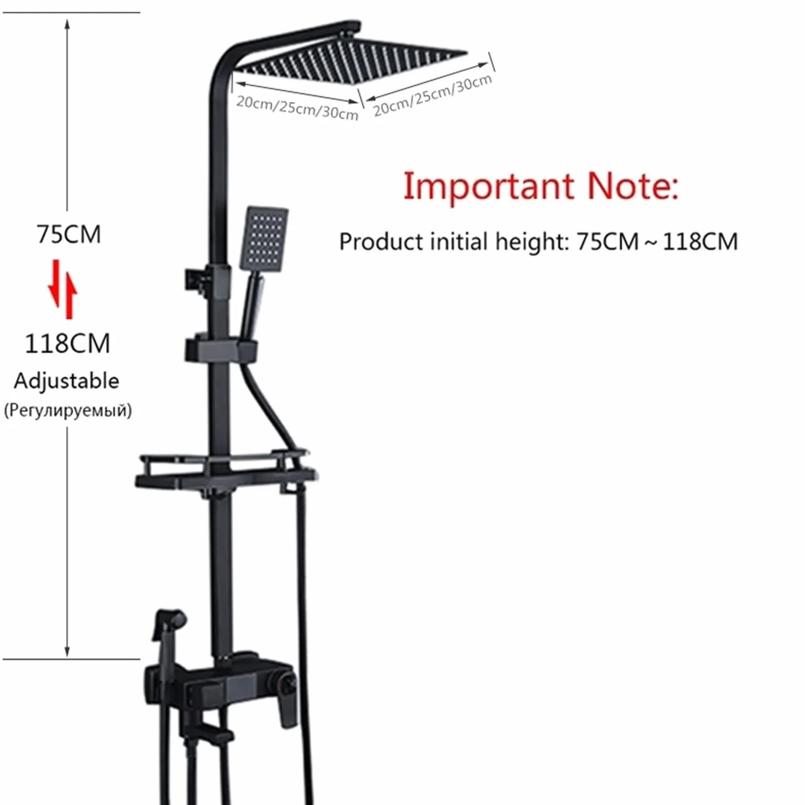 Mosiężna bateria prysznicowa z termostatem, wyświetlacz cyfrowy bateria prysznicowa do łazienki, bateria prysznicowa termostatyczna deszczownica kolumna(Thermostatic-Dis-A3)