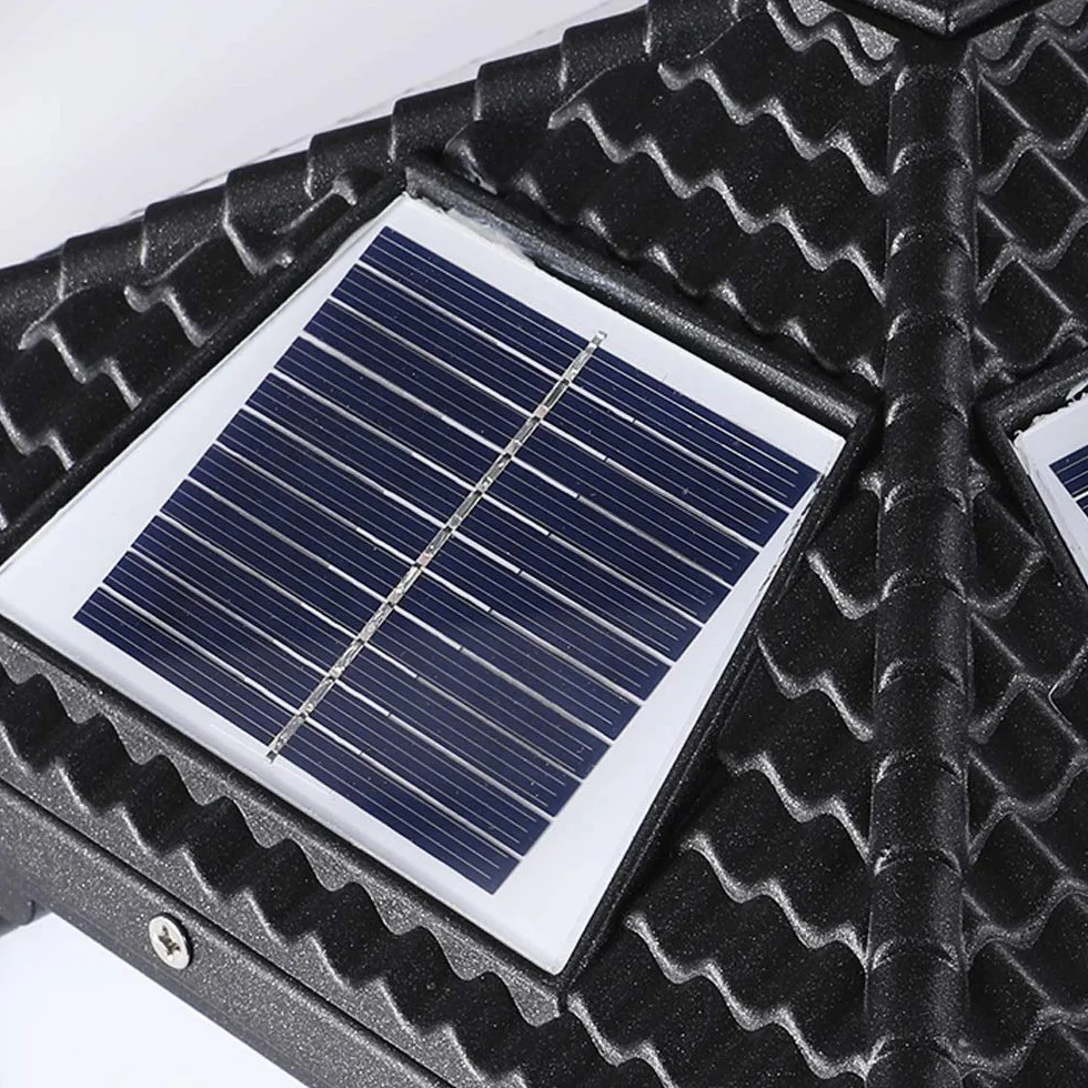 Lampa zewnętrzna, dwukolorowe solarne lampy ogrodowe słupki zewnętrzne oświetlenie zewnętrzne latarnia wodoodporna lampa kolumnowa nowoczesny korytarz