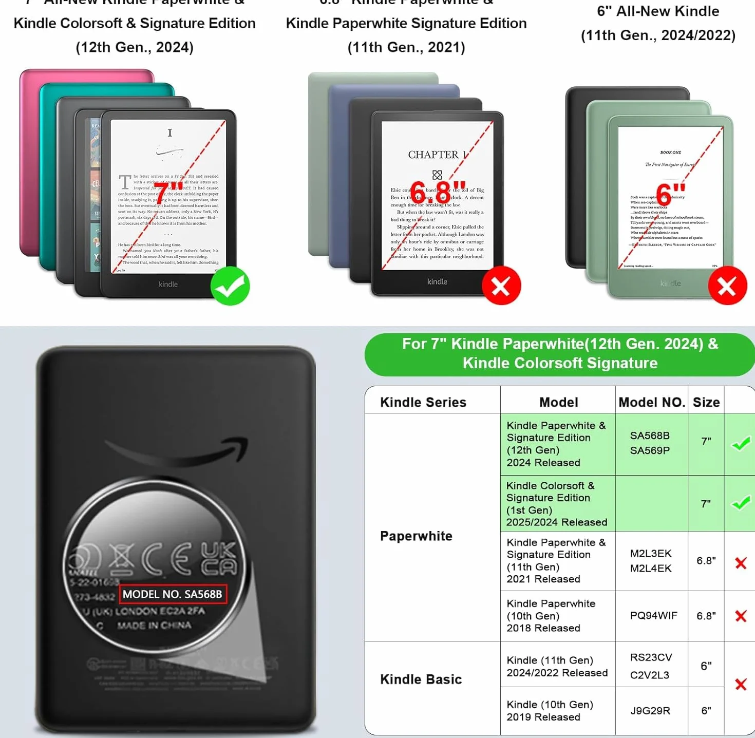 Fintie Etui magnetyczne do Kindle Paperwhite 12. generacji 2024, TPU odporne na uderzenia z automatycznym wygaszeniem