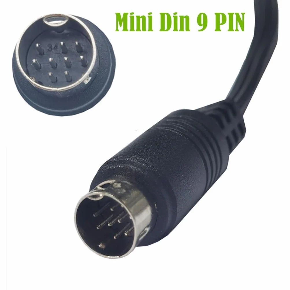 Kabel wideo mini DIN 9-pinowy męski na żeński do kamery telewizyjnej