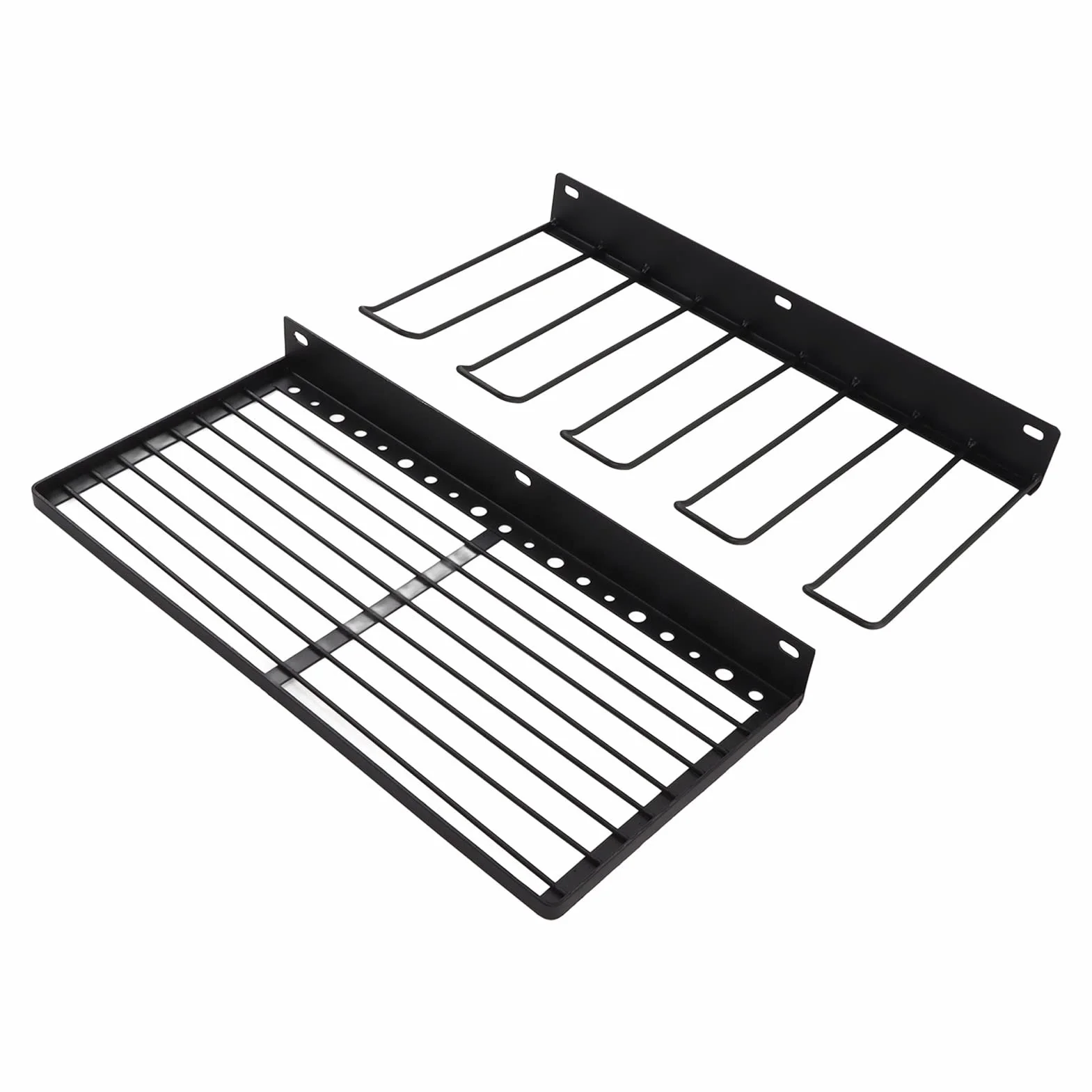 Cocoarm Organizer na Elektronarzędzia Uchwyt ścienny, Stojak do Przechowywania Elektronarzędzi ze Stali Stopowej z 4 Uchwytami na Wiertła, nośność 110,2 Funta, Zdejmowane Półki do Przechowywania