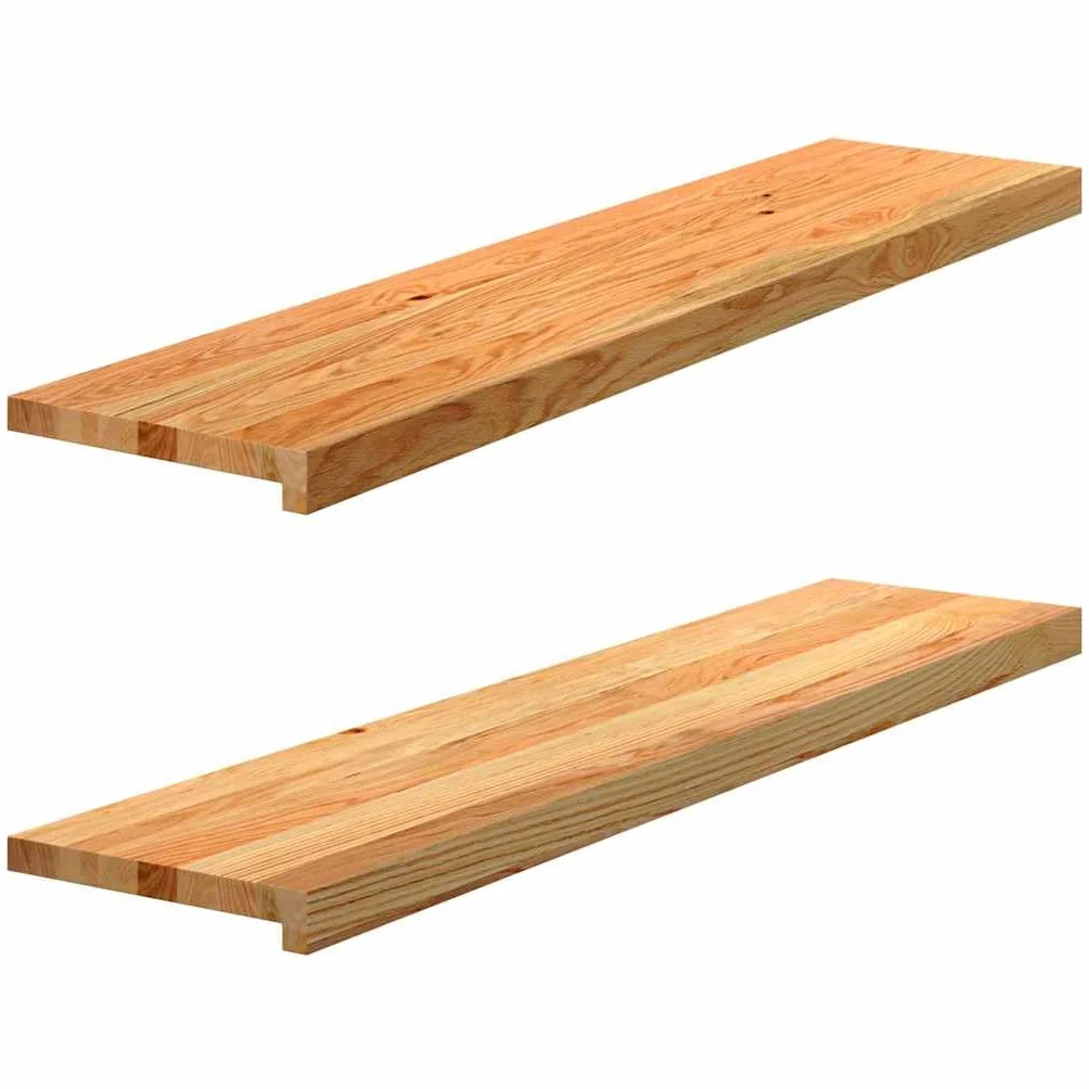 Générique Stopnie schodowe 2 szt. Jasnobrązowy 110x25x2 cm z litego dębu, stopnie z naturalnego drewna na schody i parapet