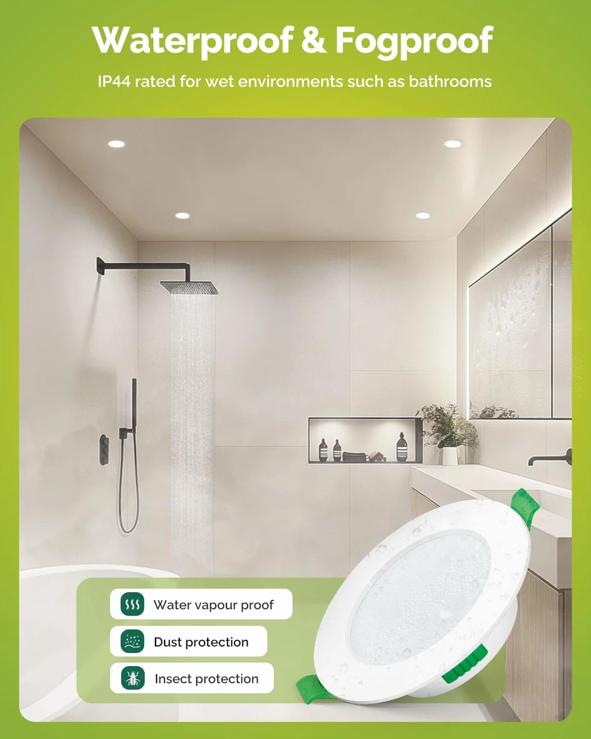 Fondiiz Zestaw 12 wpuszczanych reflektorów LED z możliwością ściemniania, 6 W, 700 lm, bardzo płaska, ciepła biel 2700 K, neutralna biel, 4000 K, zimna biel, 6000 K, regulowany, reflektor łazienkowy