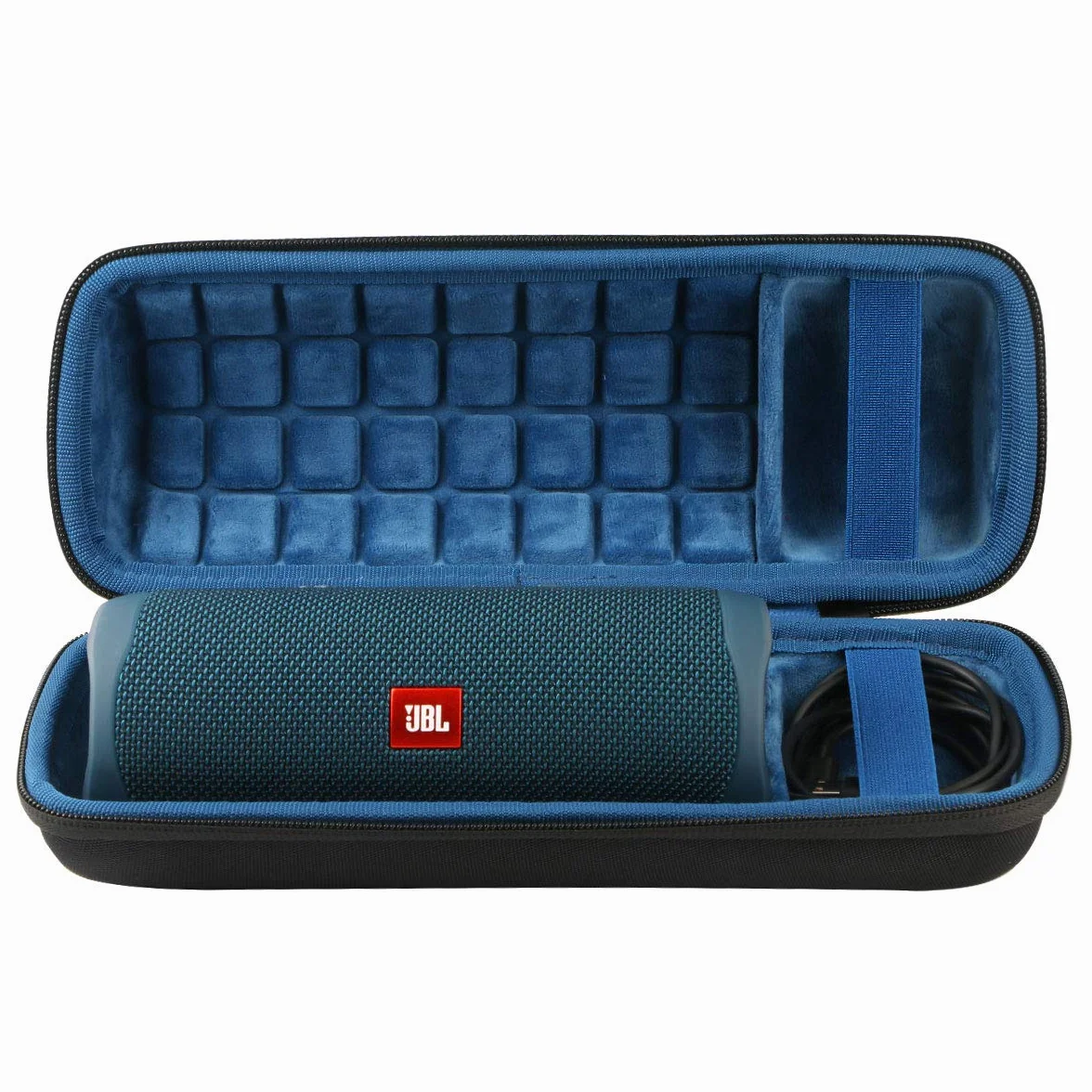 co2CREA Twardy futerał podróżny dla JBL Flip 6 / JBL Flip 5 Przenośny głośnik Bluetooth (pudełko pojedyncze) (Flip 6/5 etui, czarny+blau)