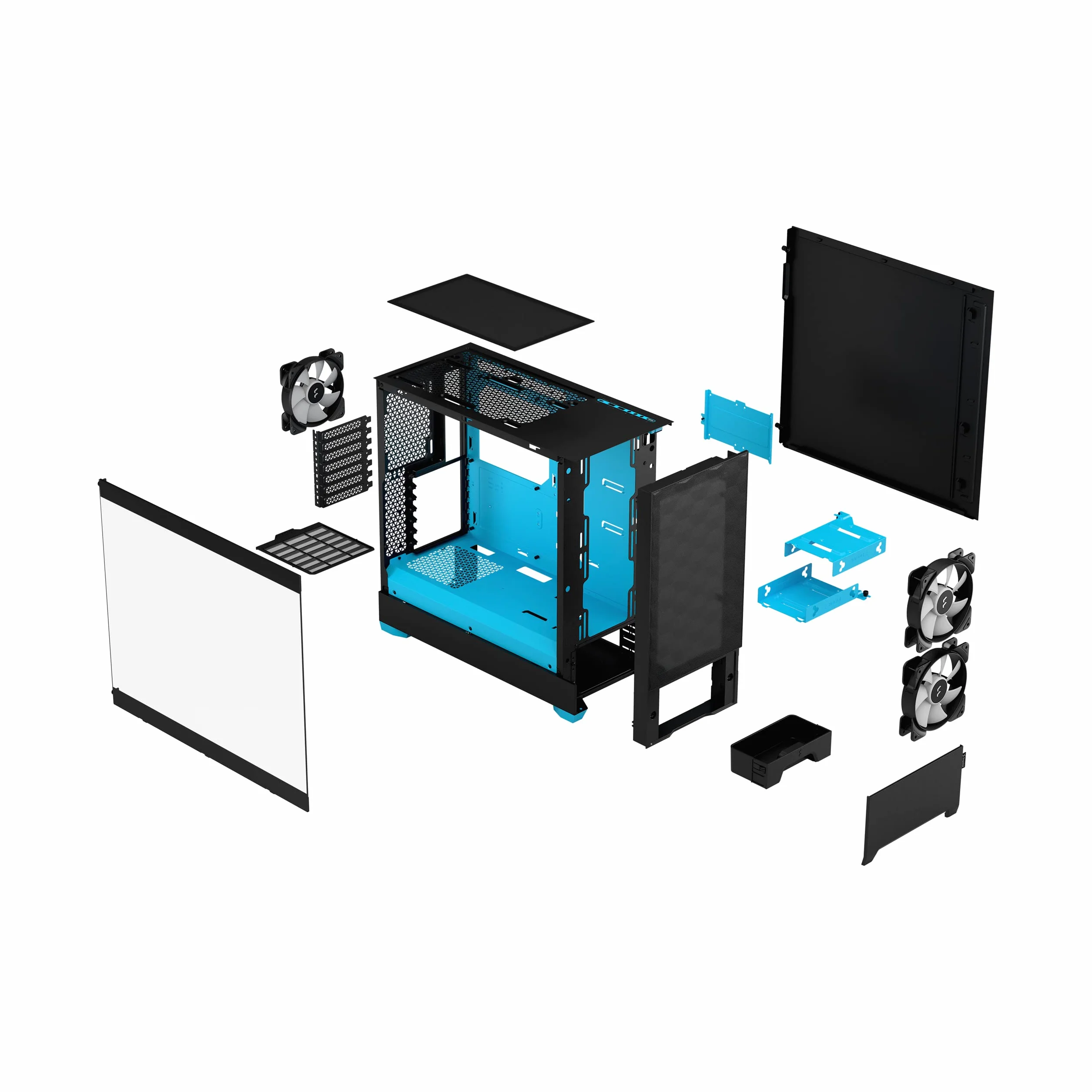 Fractal Design Pop Air RGB obudowa komputera ATX czarny cyjan szkło hartowane