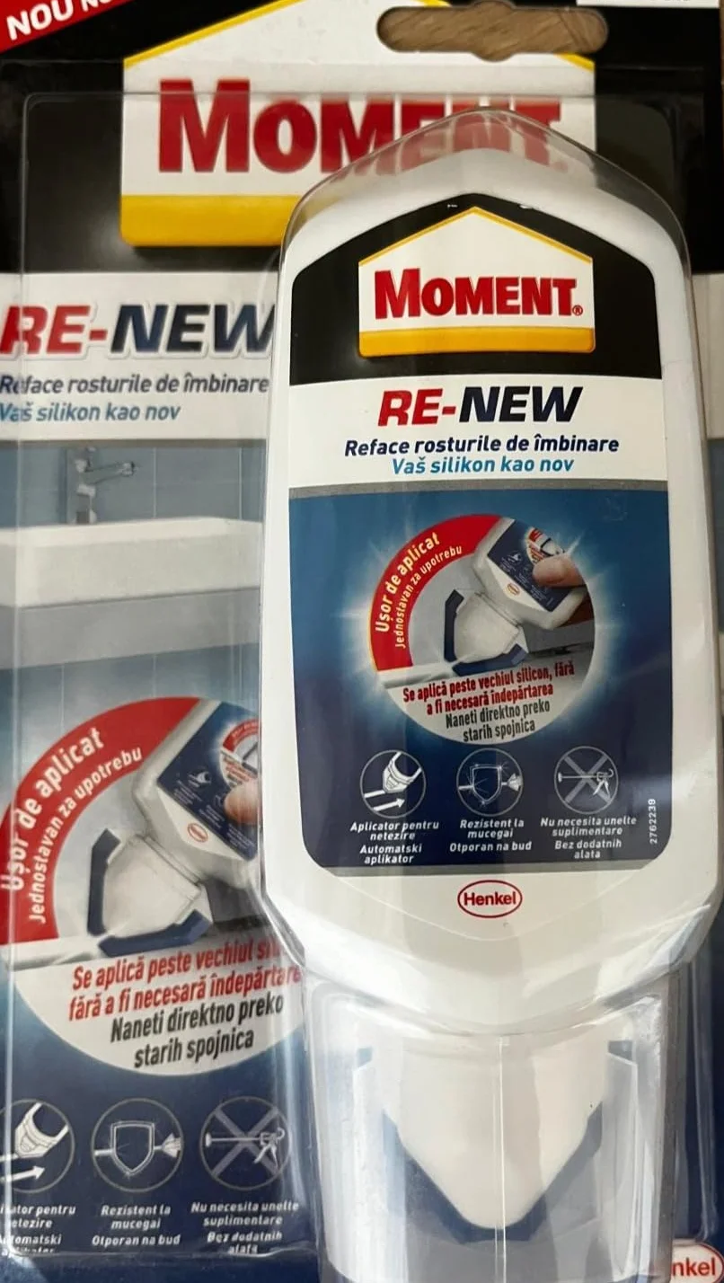 Henkel Re-New White Silicone Grout Renovator and Repair Pasta do odnawiania i naprawcza, Mildew Resistant and Waterproof, 80 ml