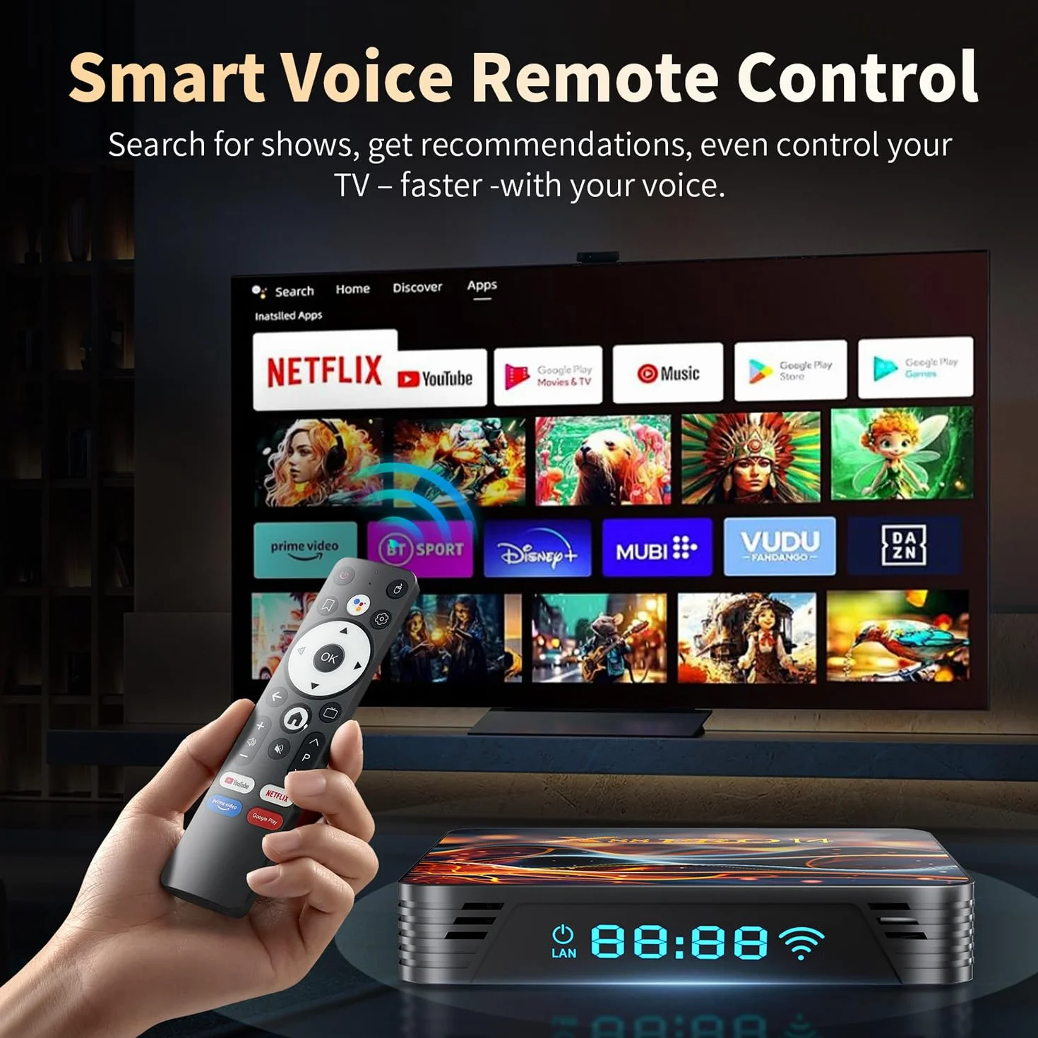 GREVA 8K Android 14.0 TV Box 2025, Android Box 2GB RAM 16GB ROM, Internet TV Box RK3518 Chipset z obsługą 2.4GHz/5.0GHz Dual WiFi6 HDR10 BT5.0 USB3.0 Ethernet LAN 3D HD Smart TV Box Bluetooth