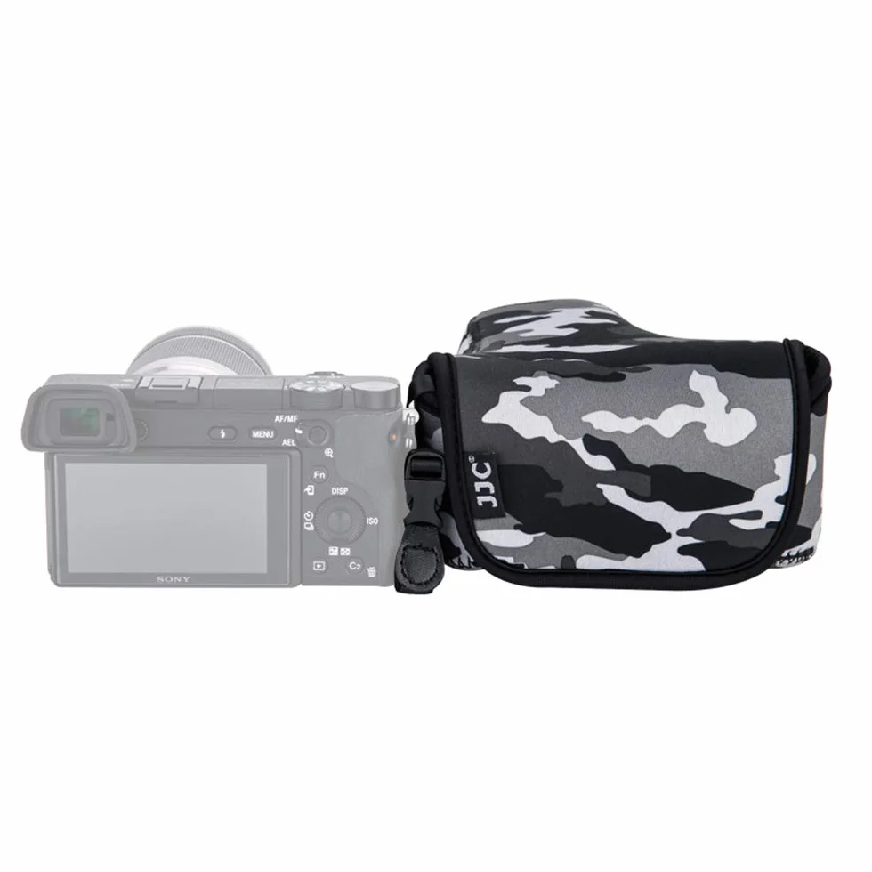 Ultralekki neoprenowy futerał na aparat torba do przechowywania DSLR pokrowiec ochraniacz do Sony A6600 A6500 A6100 A6300 A6400 A5100 NEX-5N +55-210 mm obiektyw Fujifilm X-T30 X-T20 X-T10 Olympus