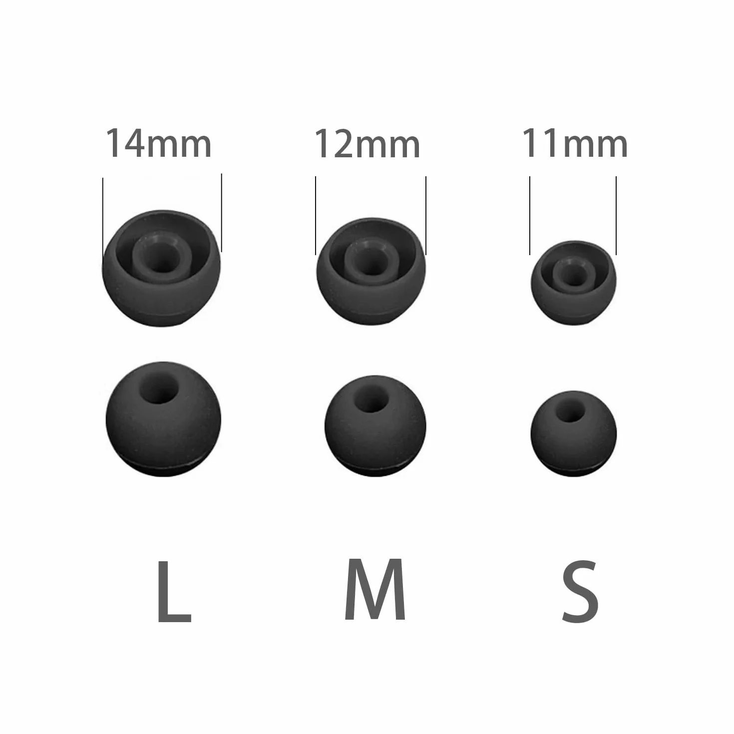 Silikonowe wkładki douszne do słuchawek 4,5-6 mm 18 par zamienne