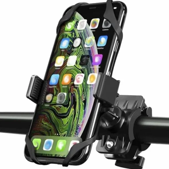 PARENCE Uchwyt rowerowy na telefon komórkowy uniwersalny obracany 360° antywibracyjny czarny