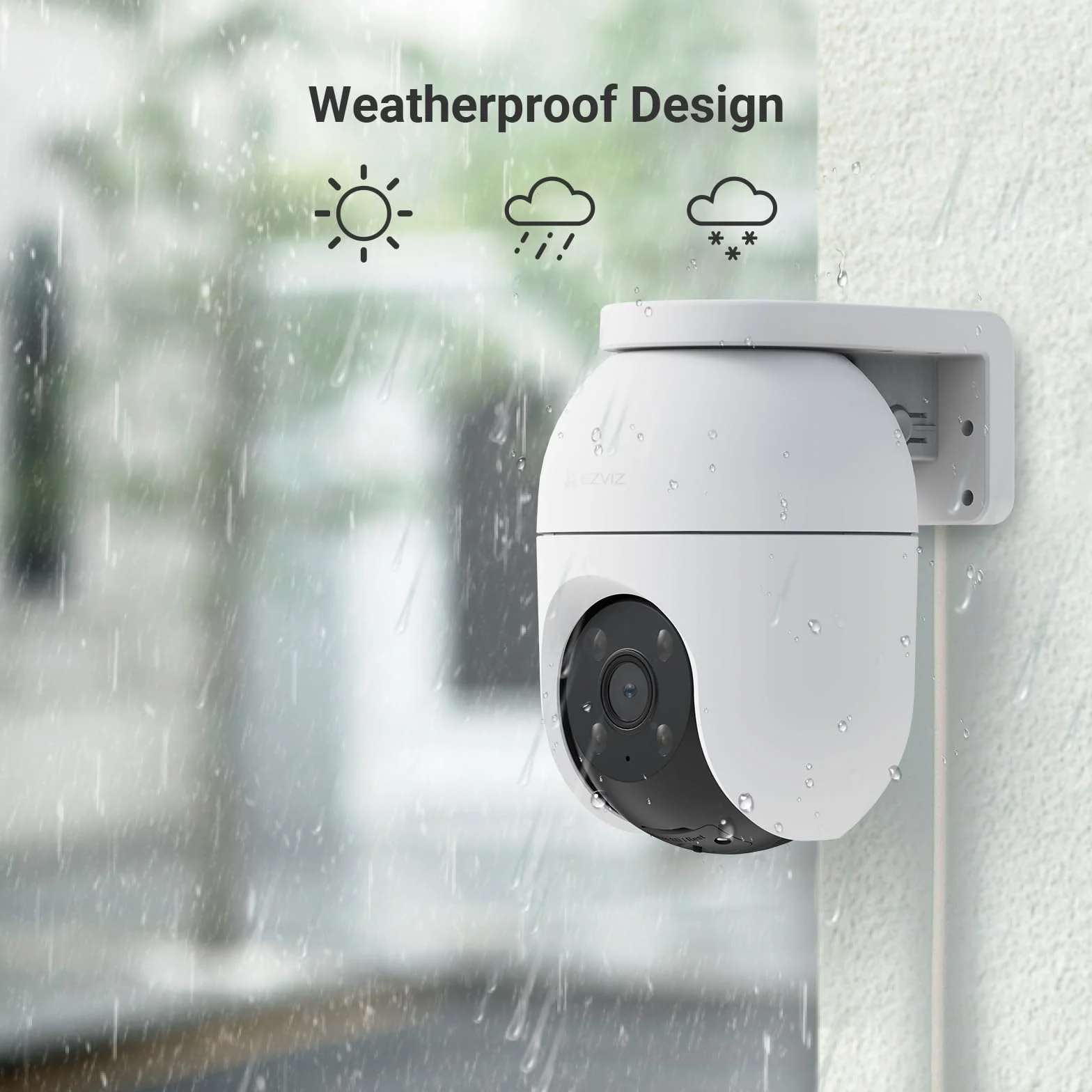 EZVIZ 2 SZTUK Kamera Nadzoru WiFi Zewnętrzna 360°, 1080P Kamera Bezpieczeństwa IP, Kolorowe noktowizory, Wykrywanie Ludzi AI, Auto Zoom śledzenie, Dwukierunkowy dźwięk, Syrena, Alexa/Google, C8c 2MP
