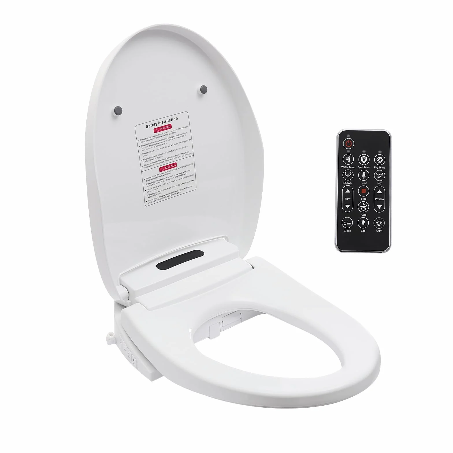 Deska sedesowa, elektroniczny bidet z pilotem zdalnego sterowania i filtrem PP, kilka trybów płukania, precyzyjna regulacja temperatury, energooszczędna, elektryczna inteligentna toaleta, lPX4