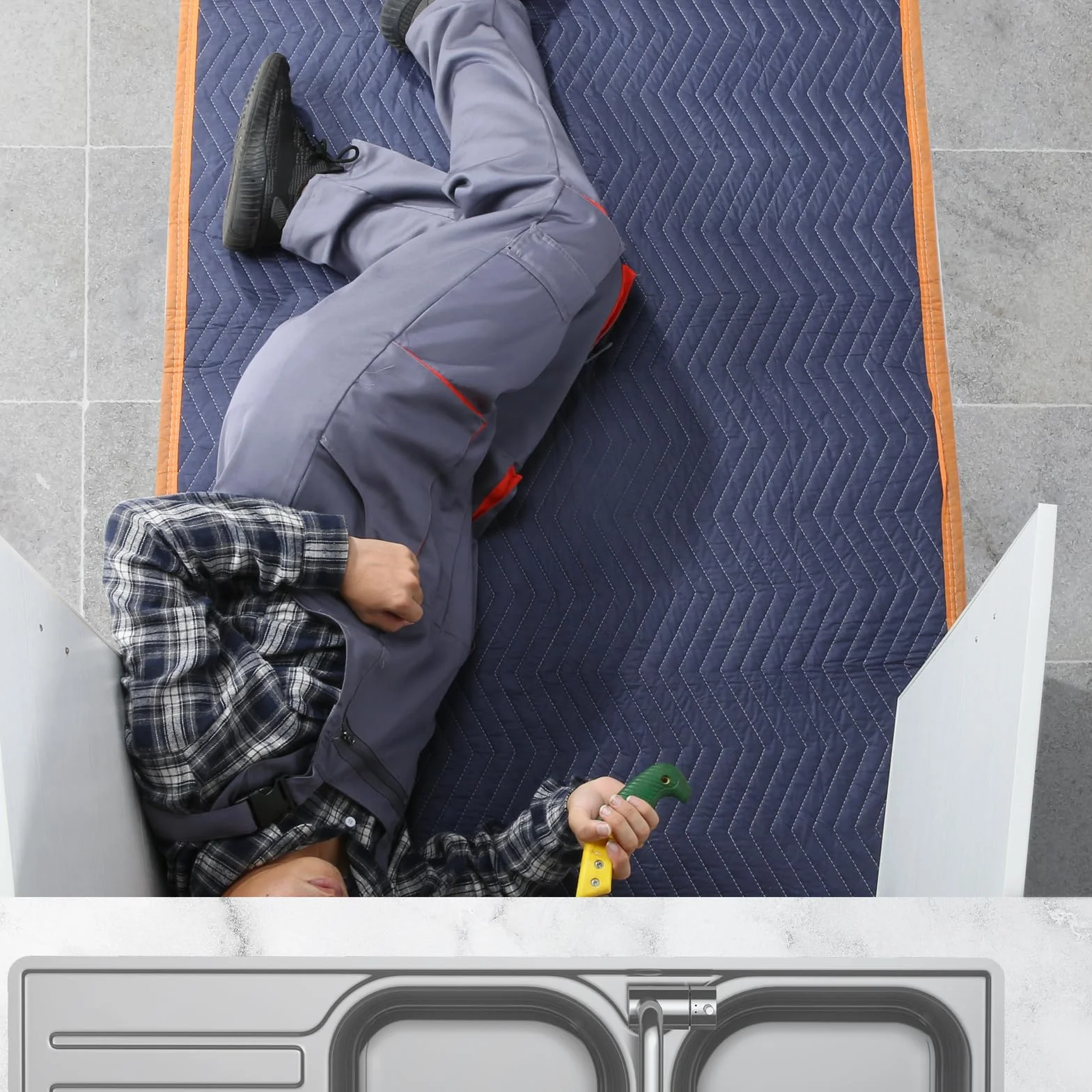 VEVOR Moving 12 203.2 cm x 183.9 cm (19.1 kg/dz Waga) Profesjonalne koce do pakowania włókniny i recyklingu bawełniane, niebieskie