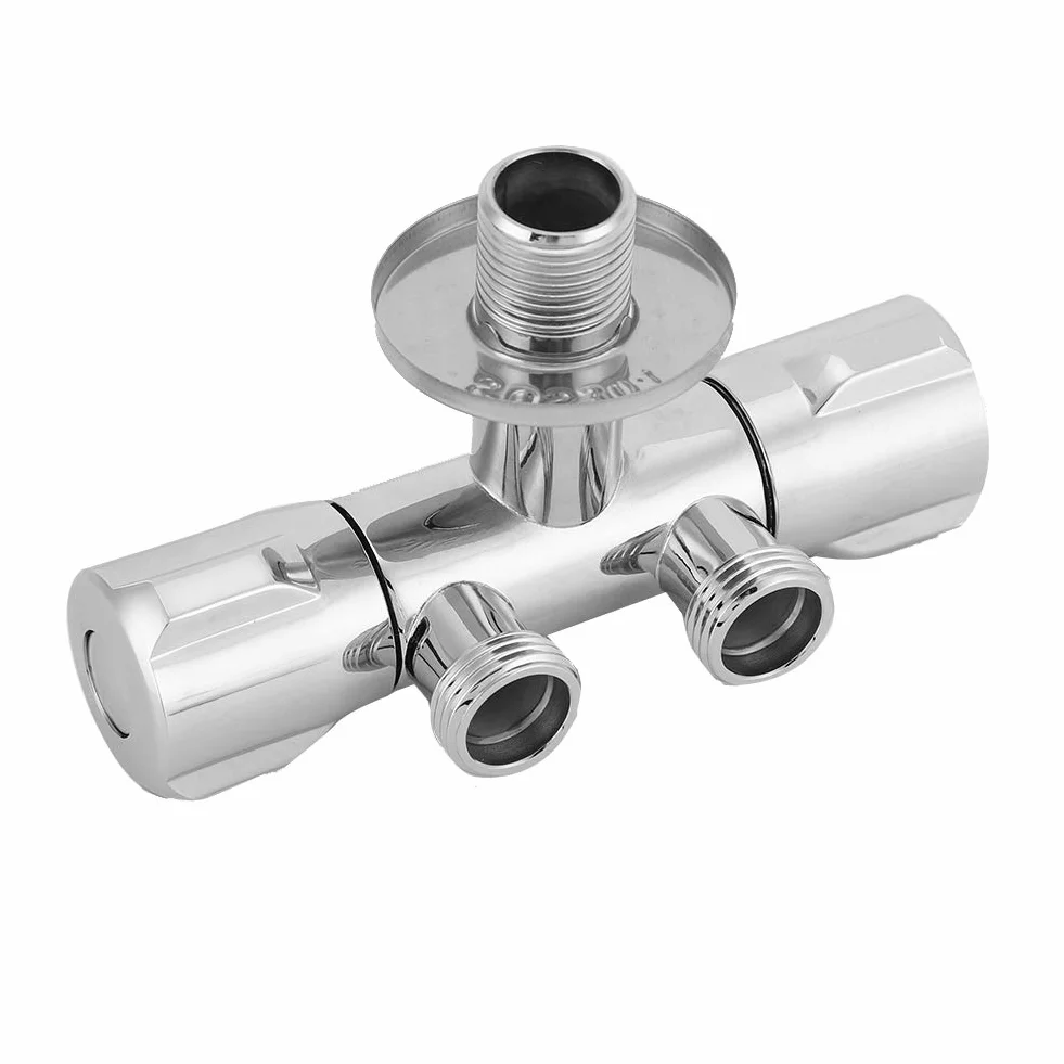 Viagasafamido Zawór Kątowy Bidet Toaletowy Miedziany Podwójny Przełącznik G1/2 Bateria Natryskowa Akcesoria Łazienkowe Zawór Wyjściowy