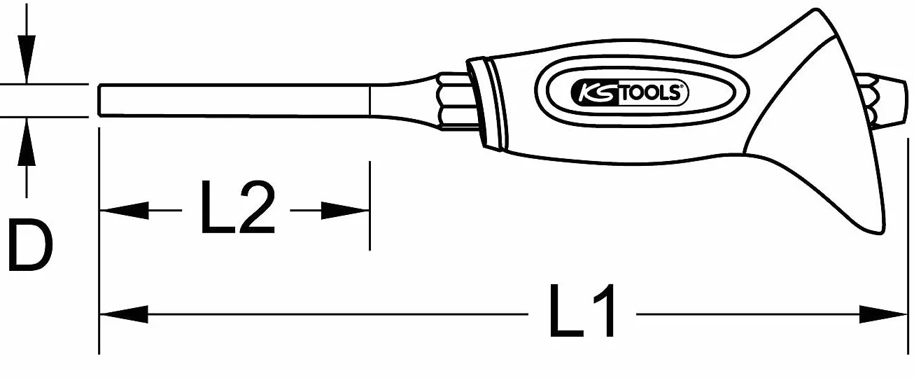 KS Tools 156.0214 Dobijak do gwoździ z uchwytem ochronnym 5mm