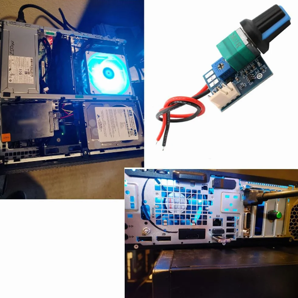 RUNCCI-YUN 1 x PWM Fan Speed Controller, DC 0-12 V, 4 przewody, 4P PC CPU Fan Speed Controller regulator do obudowy PC