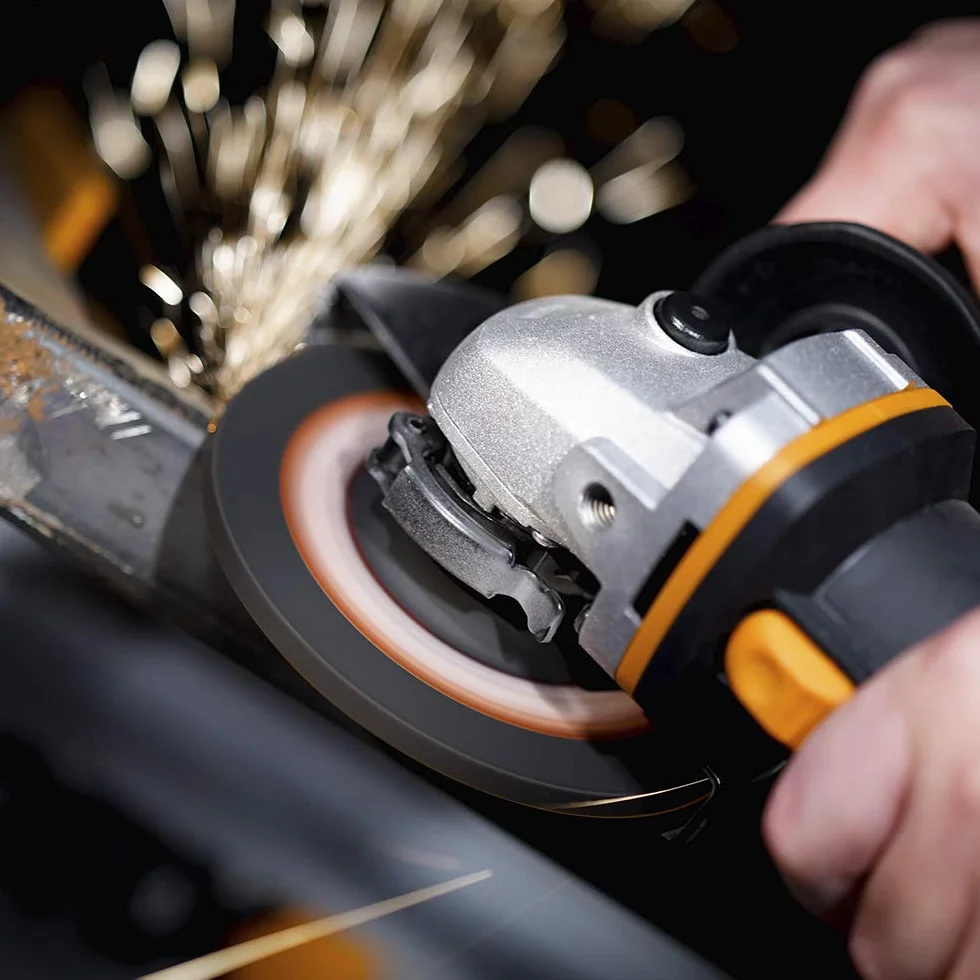 WORX WX803.9 Akumulatorowa Szlifierka Kątowa 20 V, Wydajna Szlifierka Kątowa o Średnicy Tarczy 125 mm, Bezpieczeństwo i Komfort, 2-Pozycyjny Regulowany Uchwyt, bez Akumulatora i Ładowarki