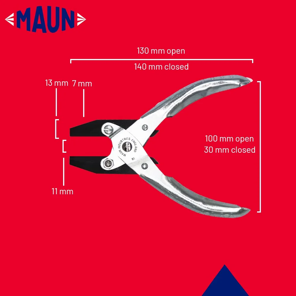 Maun 4870-140 gładkie szczęki płaskie szczypce równoległe 140 mm | gładkie równoległe szczęki dla mocnego chwytu bez uszkodzeń, otwarte gardło do trzymania drutu i pręta | profesjonalna jakość