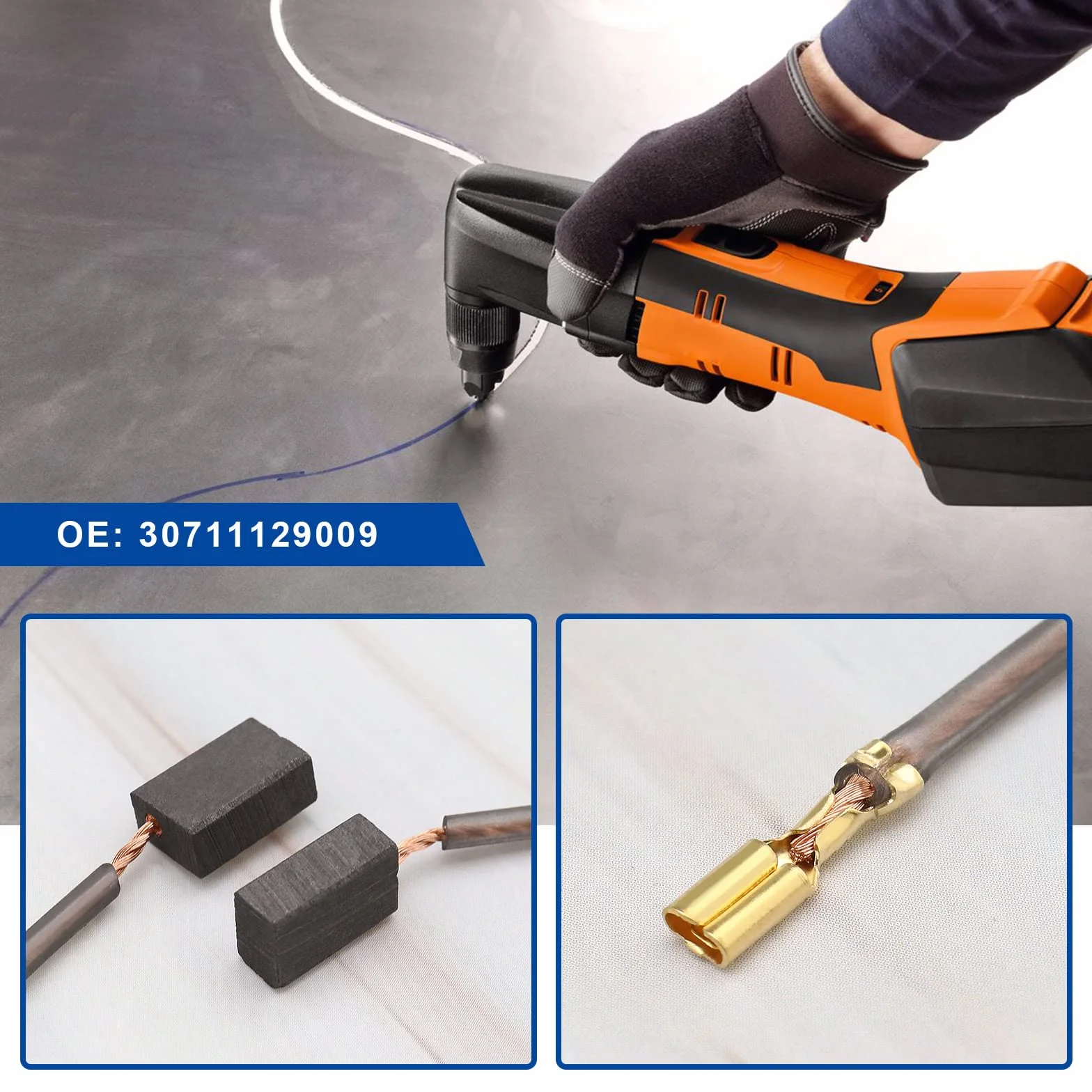 2 pary szczotek węglowych 5 x 8 x 12 mm 30711129009 część zamienna do silnika kompatybilna z Fein MSX 636 II/MSXE 636 II/FMM 250/FMM 250 Q/FMT 250 Q akcesoria do elektronarzędzi