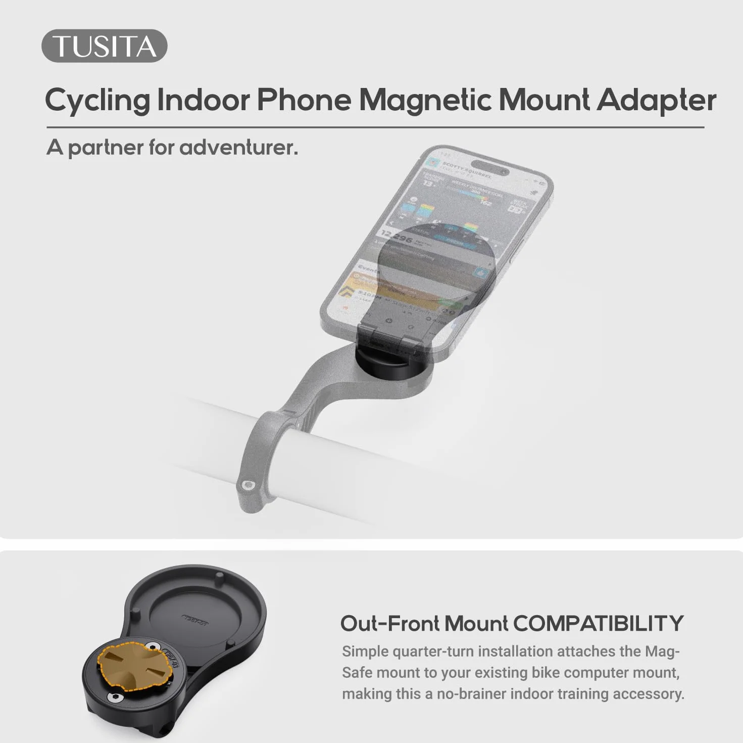 TUSITA Uchwyt Telefonu Rowerowy Adapter MagSafe Kompatybilny z Garmin