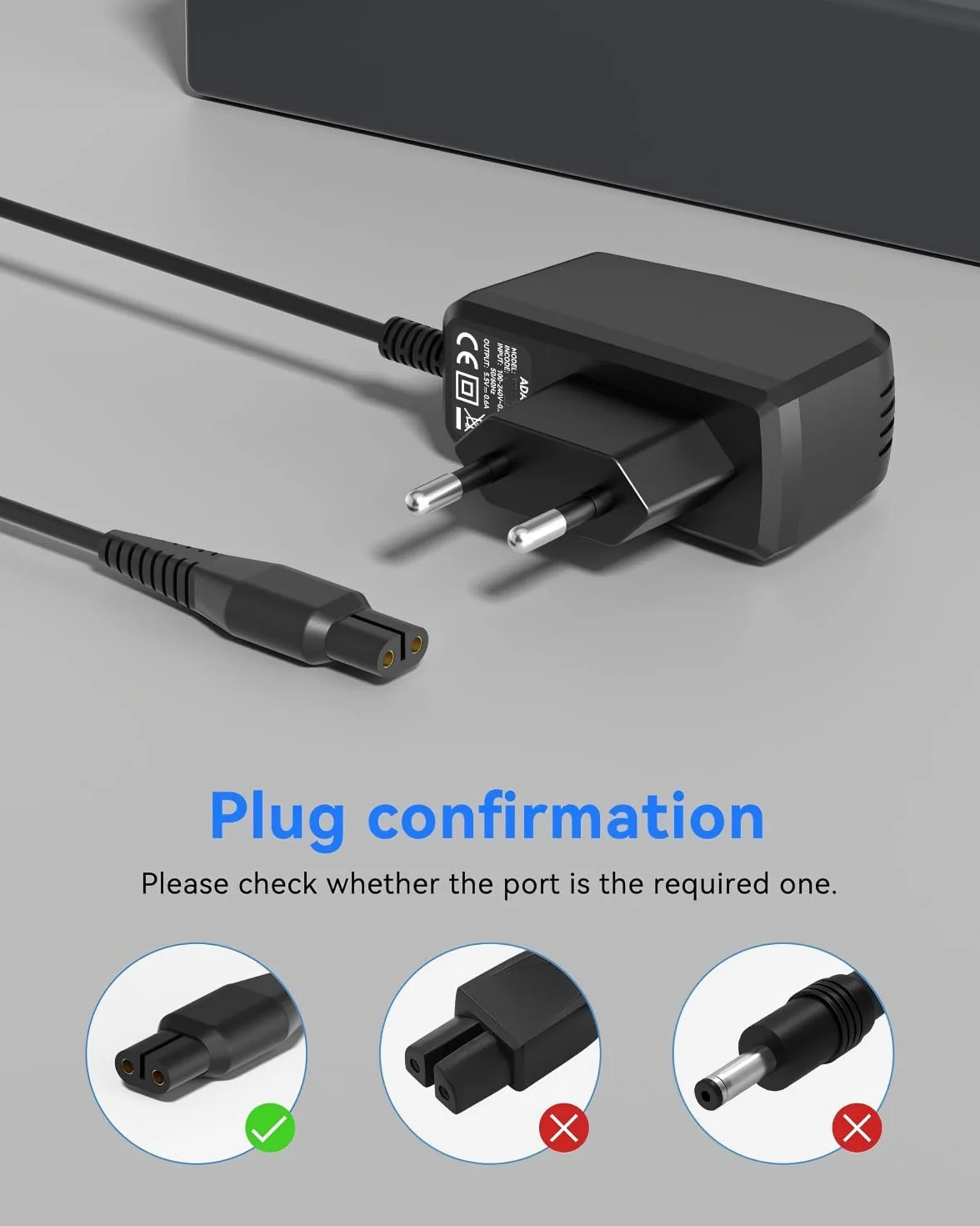 Kabel Ładowania 5,5V do Prasawek Okiennych Kärcher, Zasilanie Zamienne do Modeli WV5, WV6, WV2, KWI 1, WV1, KV4, WV2 Plus, WV45, WV51, WV52, WV55, WV70, WV5 Premium, WV5 Plus