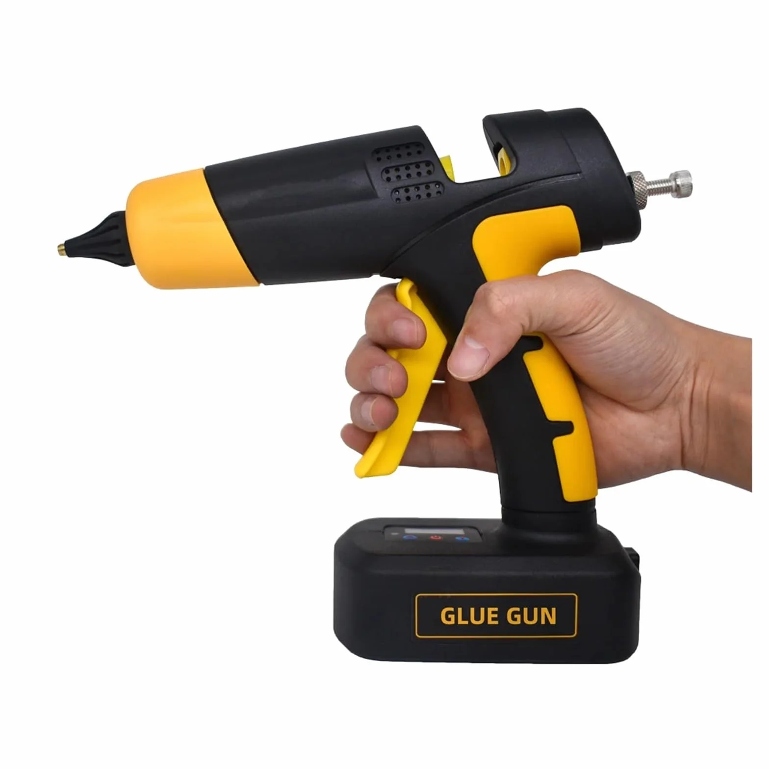 100W bezprzewodowy pistolet do klejenia na gorąco z akumulatorem litowym i wyświetlaczem cyfrowym, wymienna dysza, użyj kleju w sztyfcie 11 mm, narzędzia bezprzewodowe Bezwysiłkowe tworzenie(SET-4)