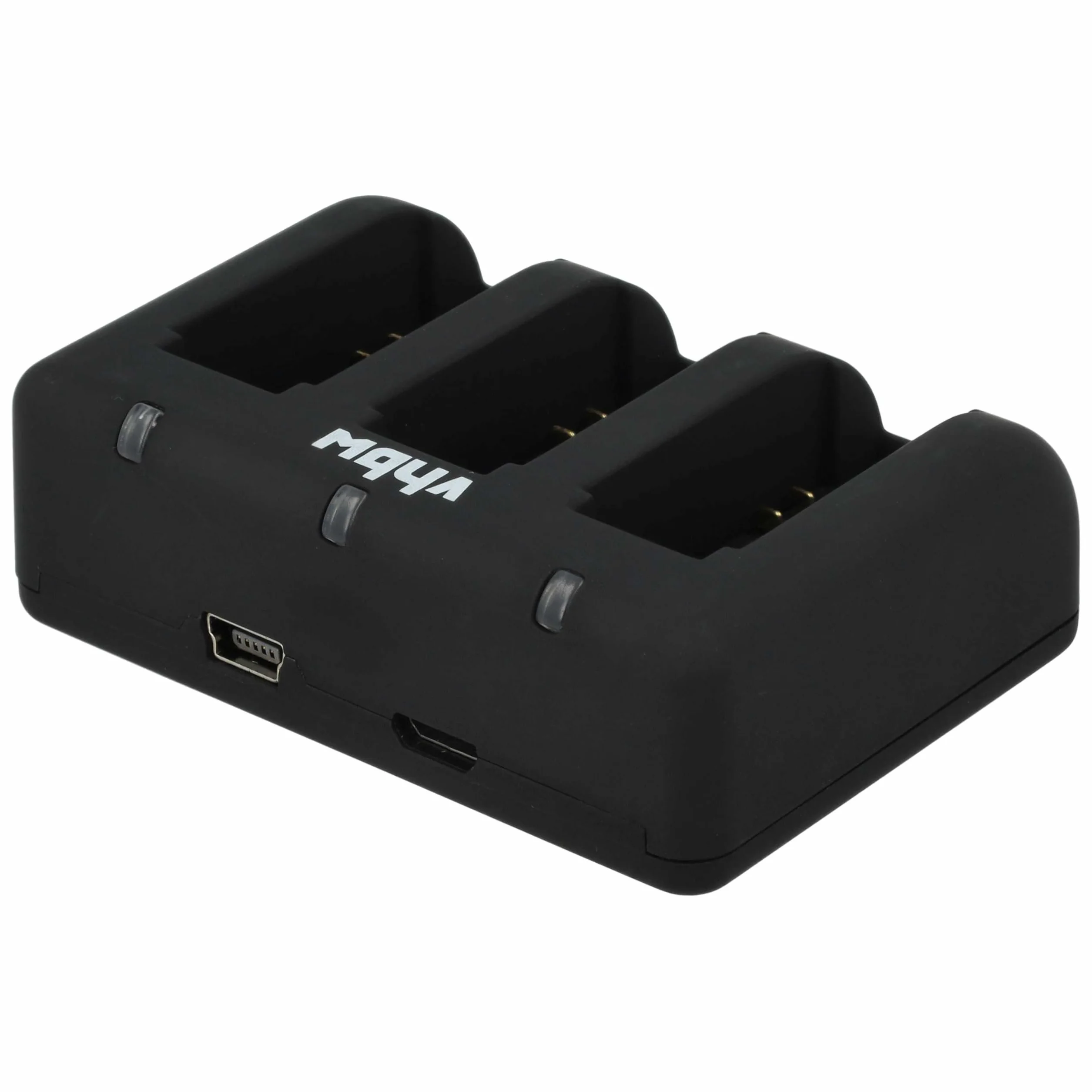 vhbw Ładowarka kompatybilna z GoPro HD Hero 4 Black Edition kamera do surfowania - 3-gniazdowa kołyska, wskaźnik stanu ładowania