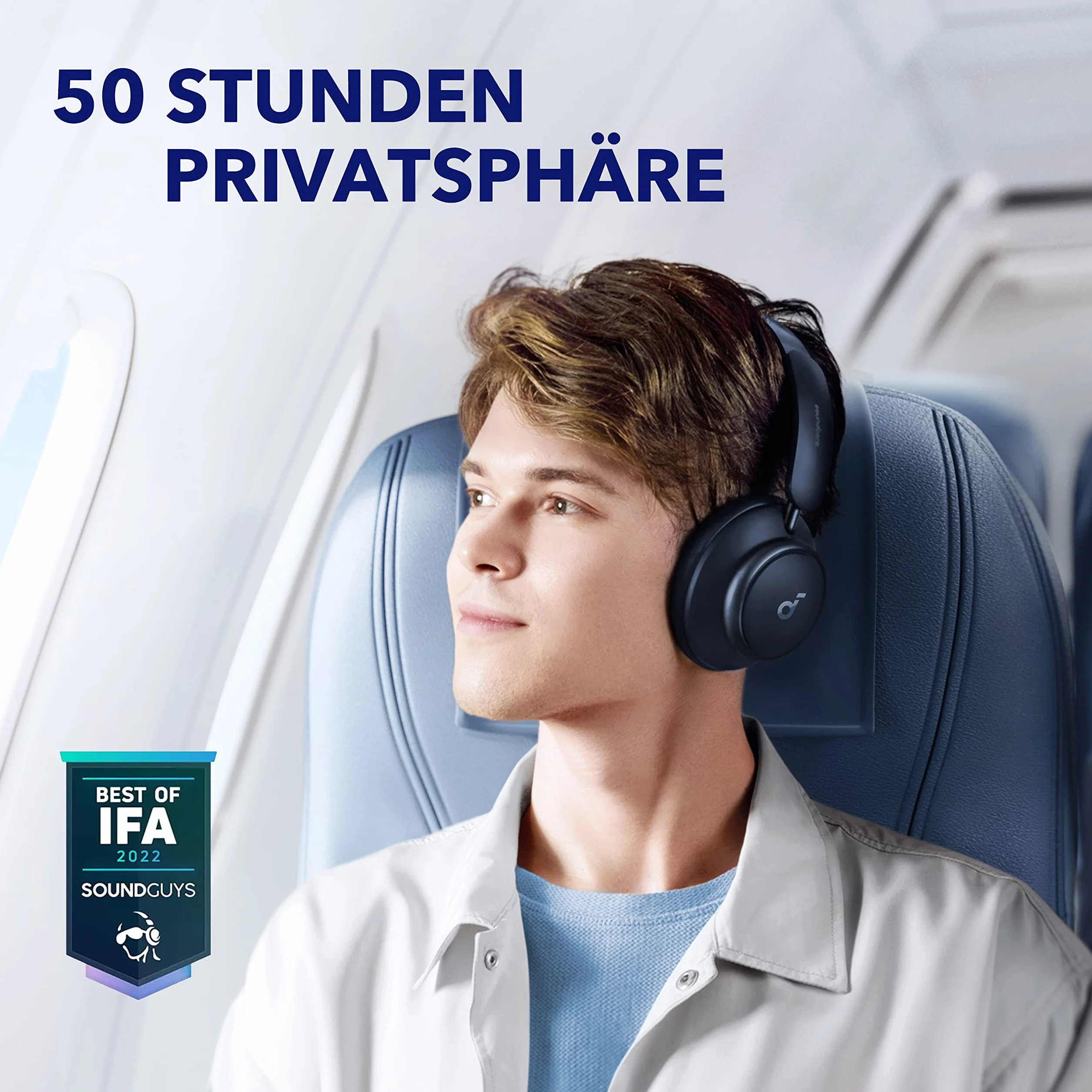 Soundcore Space Q45(odnowiony) by Anker słuchawki z adaptacyjną redukcją szumów do 98%, 50 godz. odtwarzania, aplikacją, szczegółowym dźwiękiem w wysokiej rozdzielczości, Bluetooth 5.3