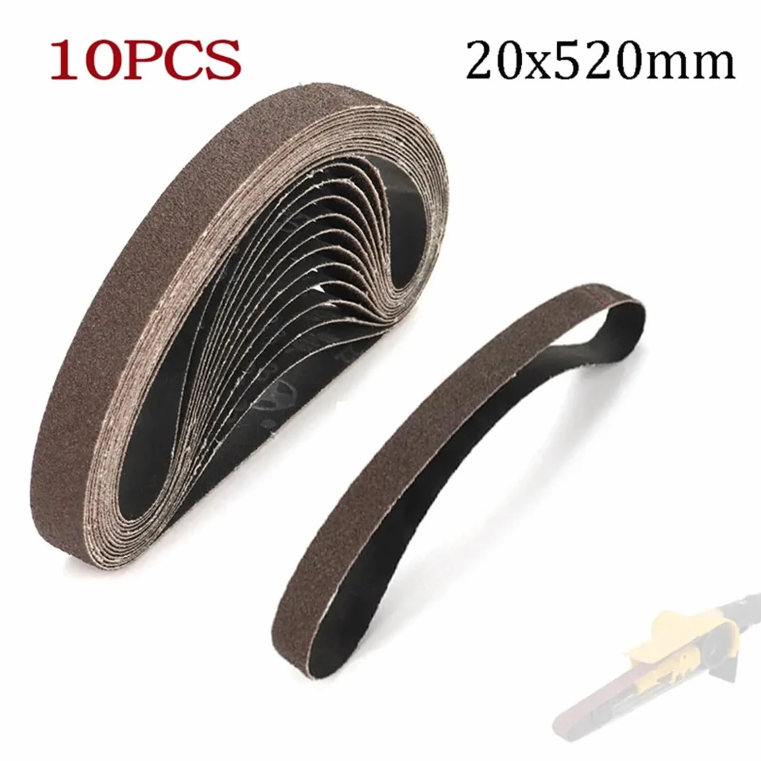 Szlifierka taśmowa Taśmy szlifierskie 20 szt. 20X520 mm Materiał ścierny do metalowych mebli drewnianych Szlifowanie 60 ziaren(240 Grits)