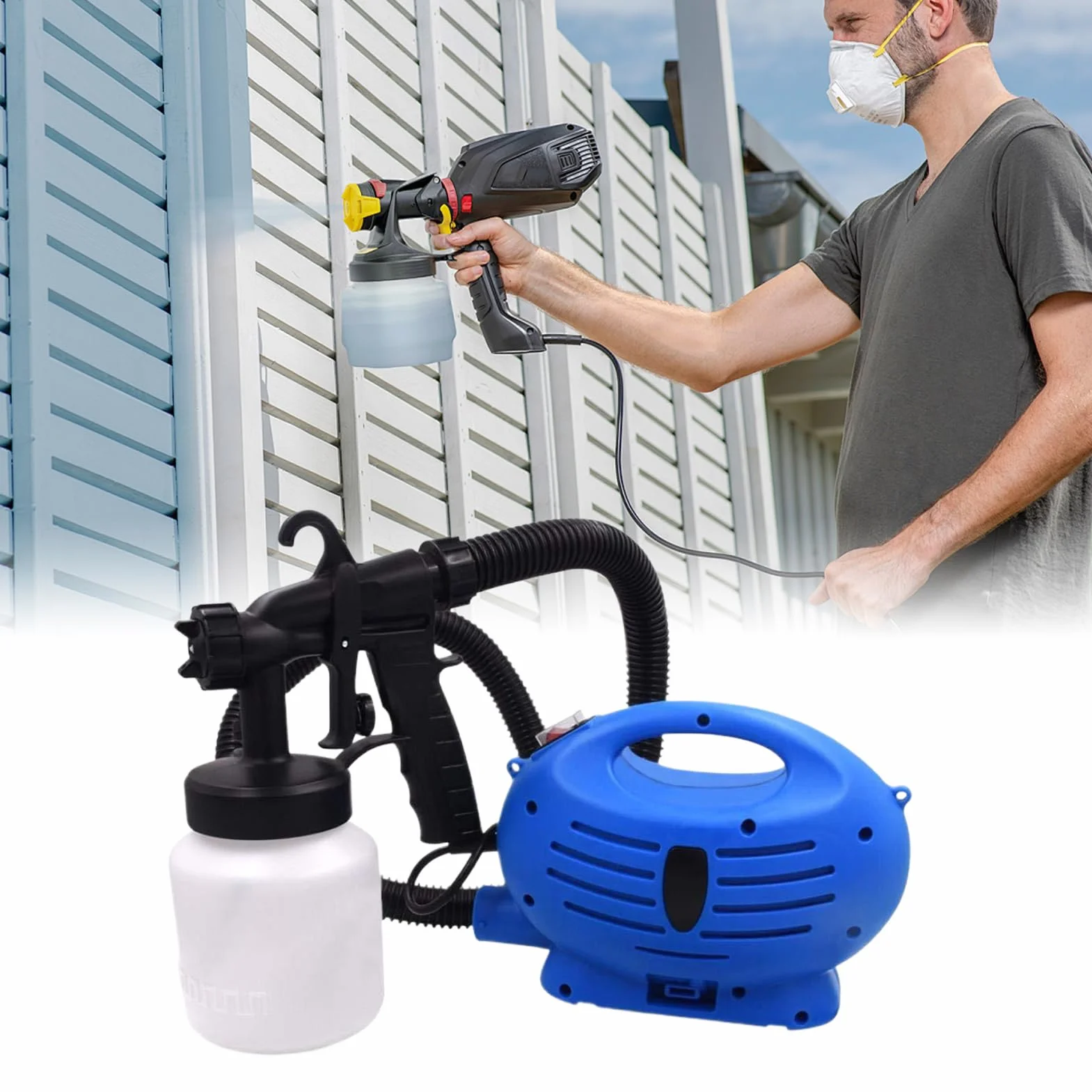 Elektryczny Pistolet Do Malowania Natryskowego Elektryczny Pistolet | 800ml Pojemnik Narzędzia Do Remontu Domu Do Mebli, Domu, Wnętrz, Zewnętrznych Ścian,