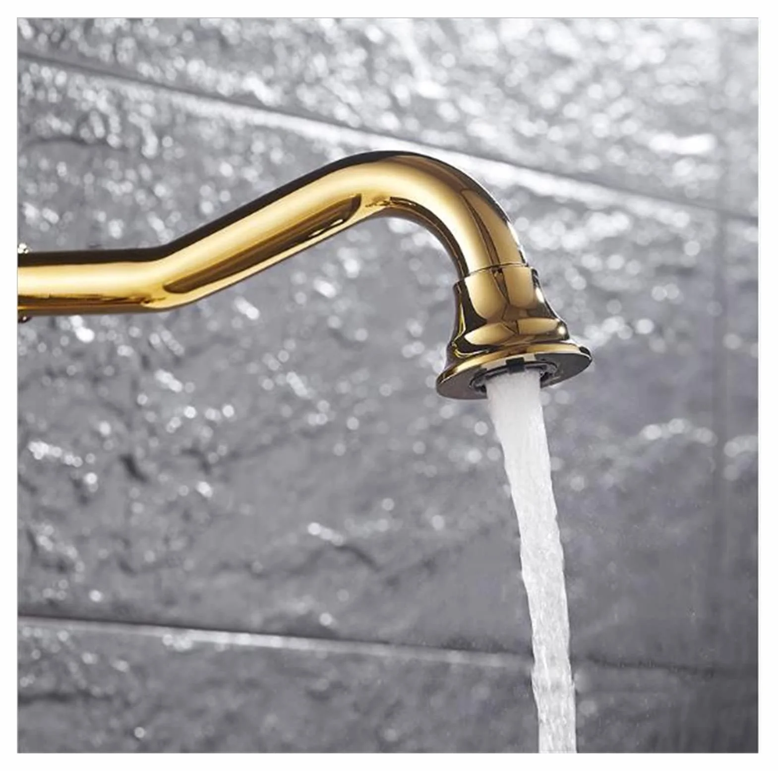 Elastyczny kran Obrotowy, Bateria do umywalki Nowoczesne Złoty Kolor Deck Montaż Łazienka Mikser Wysoka obrotowa Faucet(Nero)