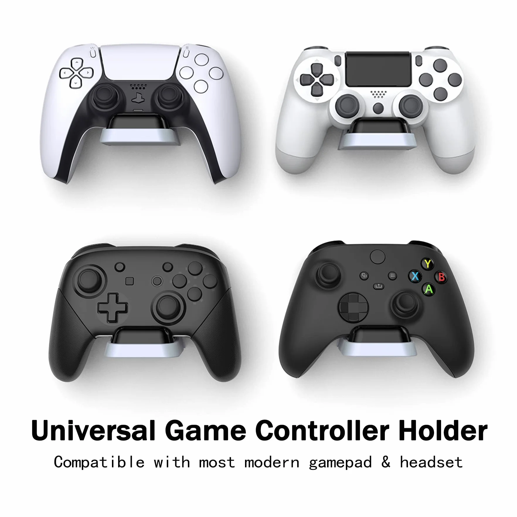 PlayVital Uchwyt Ścienny do PS5 Controller Stojak Xbox Series Wieszak na Słuchawki Stojak Switch Pro Biały