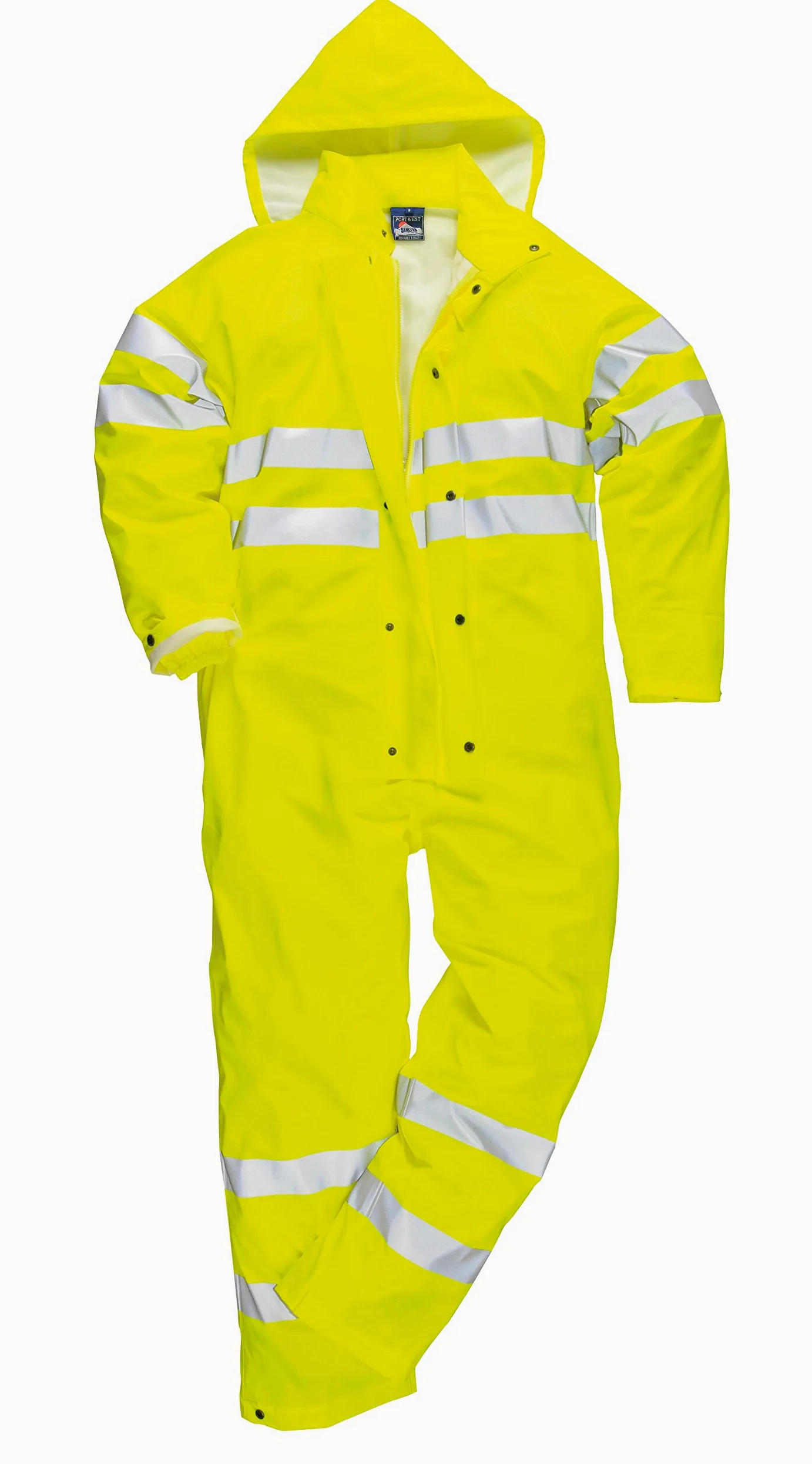 Portwest S495 Kombinezon roboczy Sealtex Elementy Odblaskowe Elastyczny Pas | Żółty, S, EN 343 Klasa 3:2, UPF 40+, Unisex, Dzianina Trykotowa, Poliester, Trwałość, Regulowane Obszycia na Sztyfcie