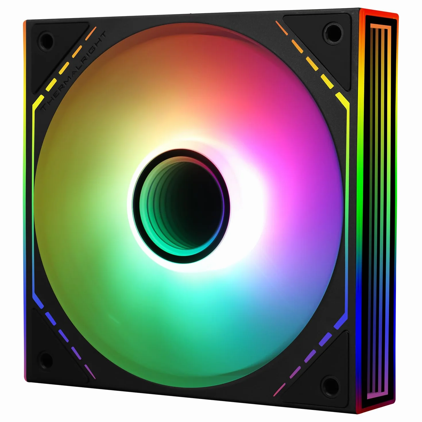 TR TL-M12-S Wentylator do obudowy procesora, 120 mm, efekt świetlny ARGB, 4-pinowy PWM cichy wentylator komputerowy, do CPU Liquid Cooler i CPU Air Cooler, cichy wentylator ARGB PC (120 mm, czarny)