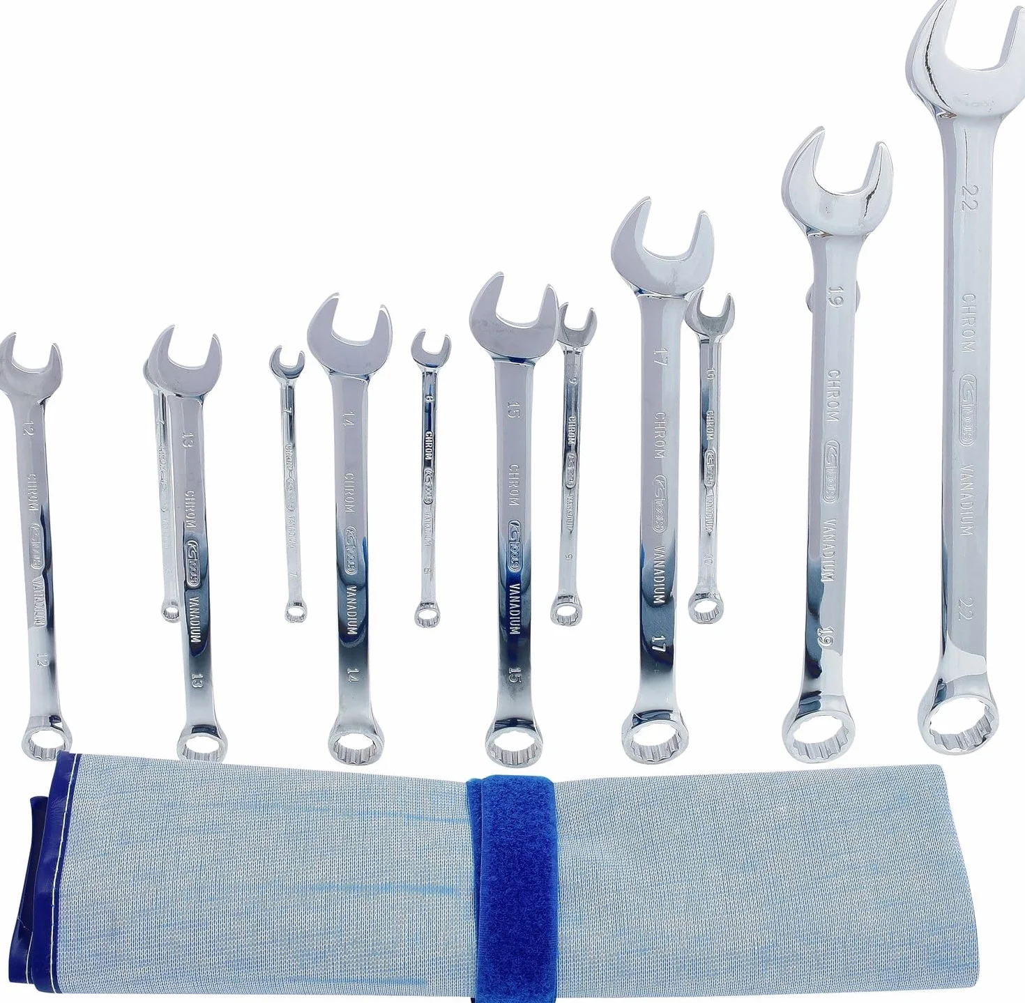 KS Tools 518.0643 CHROMEplus Zestaw kluczy plasko-oczkowych,z odsadzeniem, 13-szt, 6-22mm