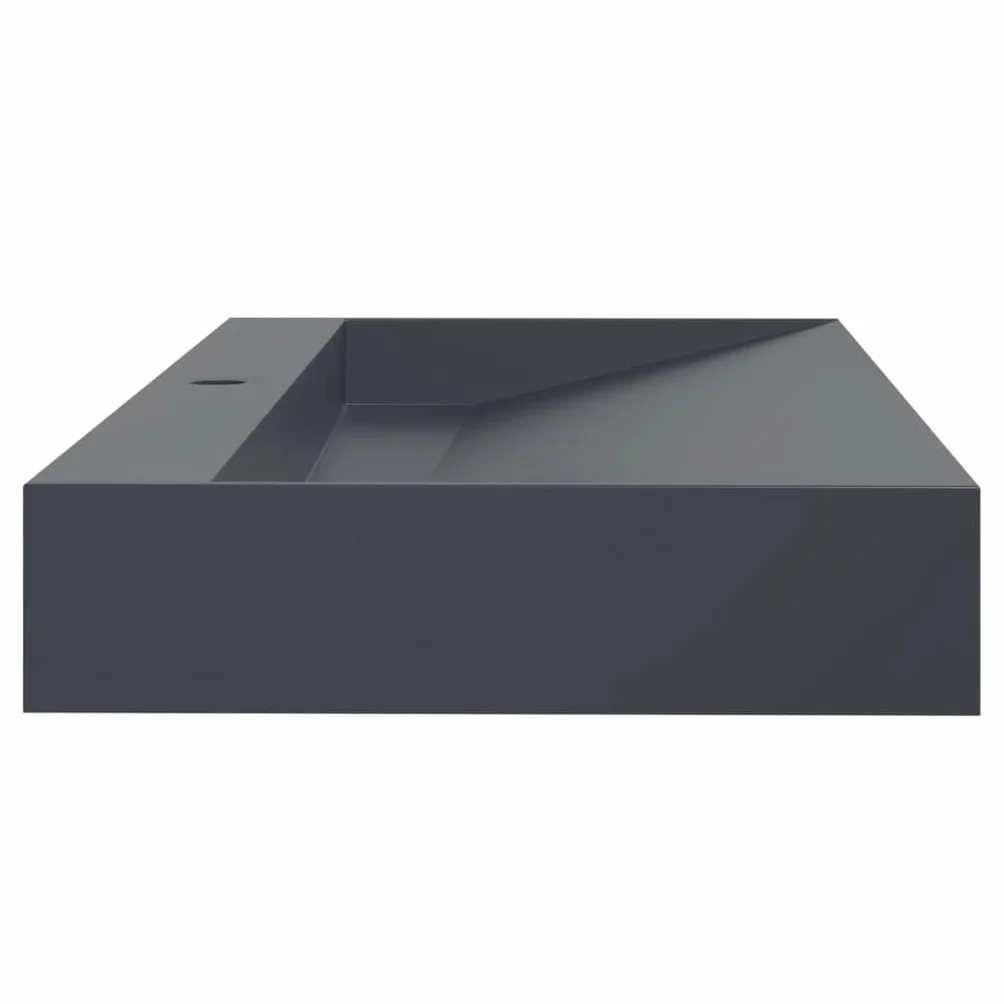 vidaXL Umywalka, 120x46x11 cm, kompozyt mineralny/marmurowy, antracyt